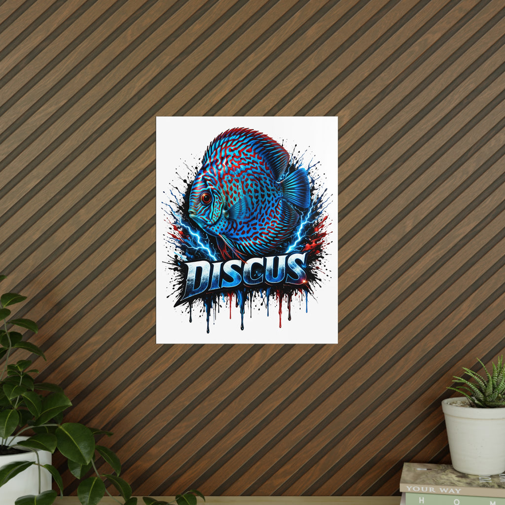 Discus Fish Photopaper Poster – Vibrant Aquarium Wall Art