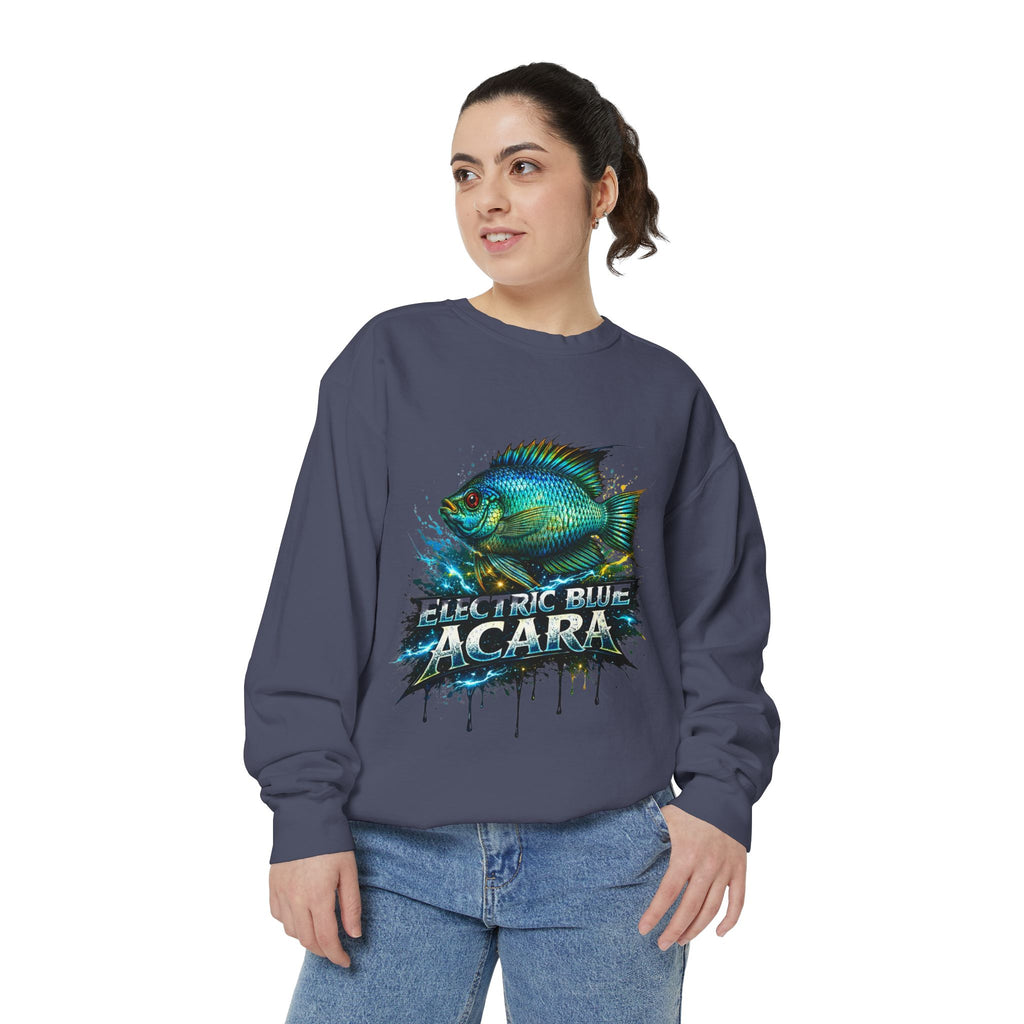 Electric Blue Acara – Garment-Dyed Premium Sweatshirt