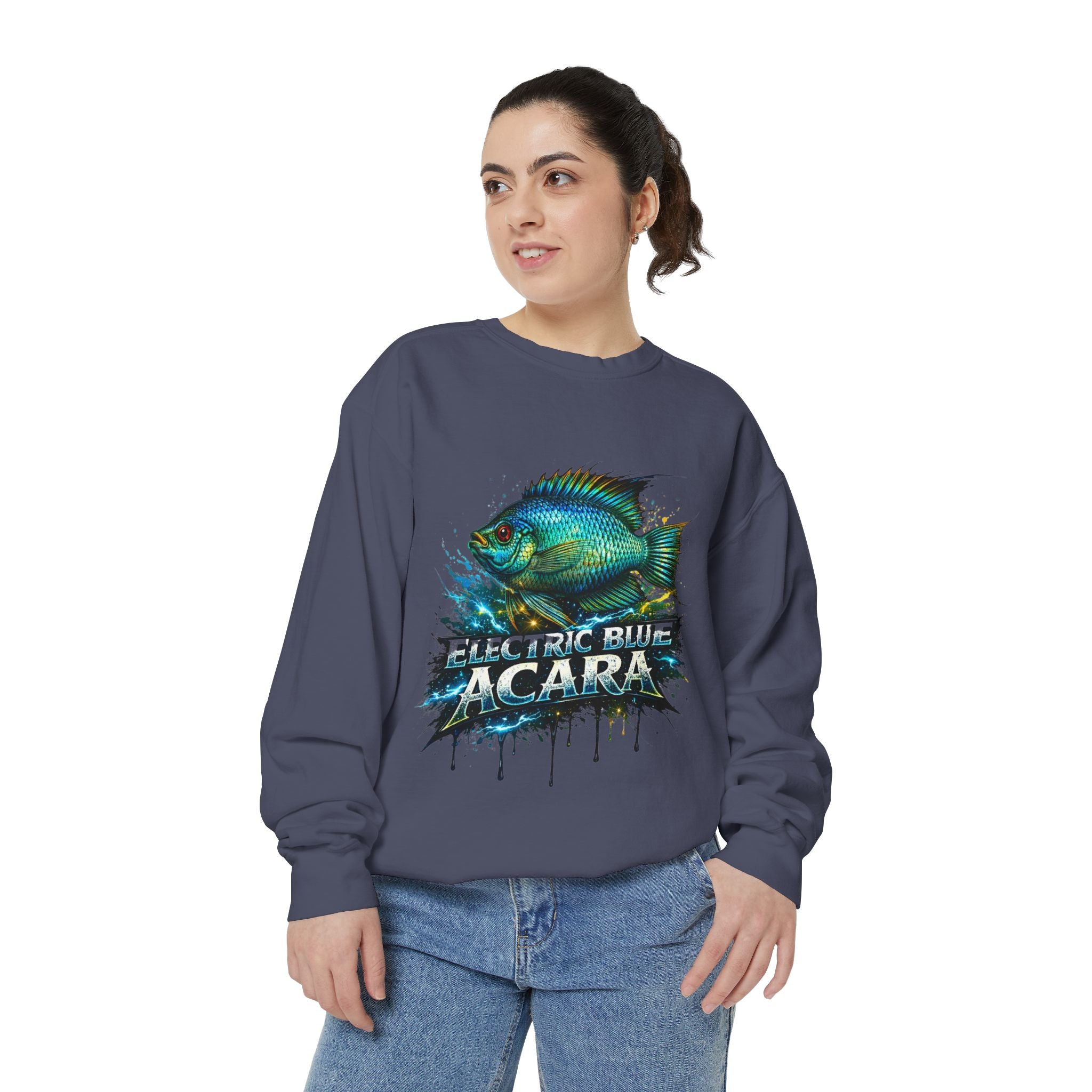Electric Blue Acara – Garment-Dyed Premium Sweatshirt