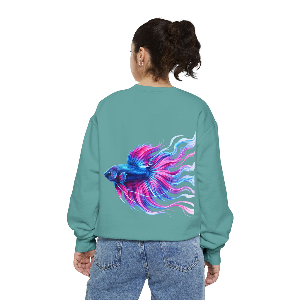 Betta Bliss Sweatshirt — Colorful Betta Fish Graphic Crewneck