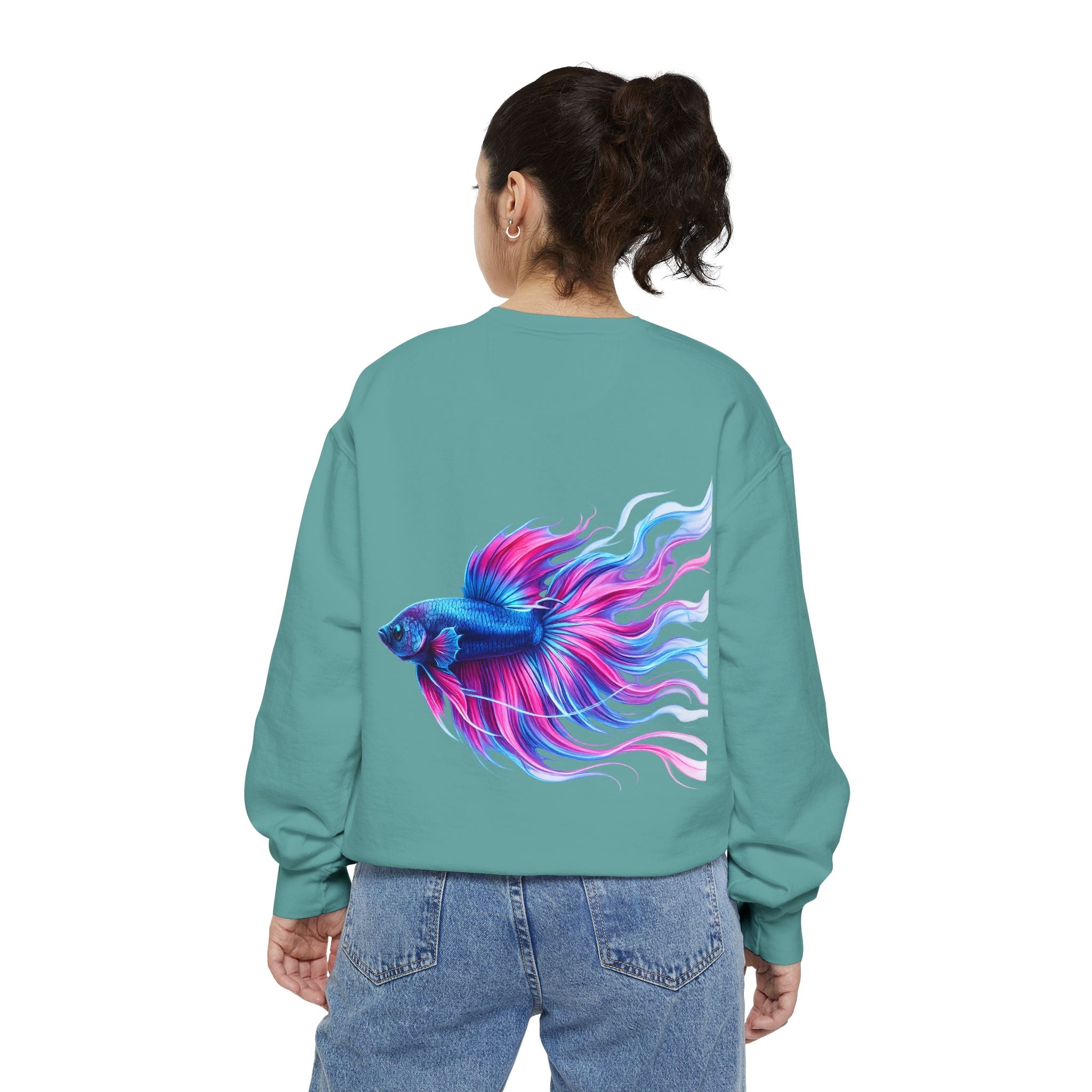 Betta Bliss Sweatshirt — Colorful Betta Fish Graphic Crewneck