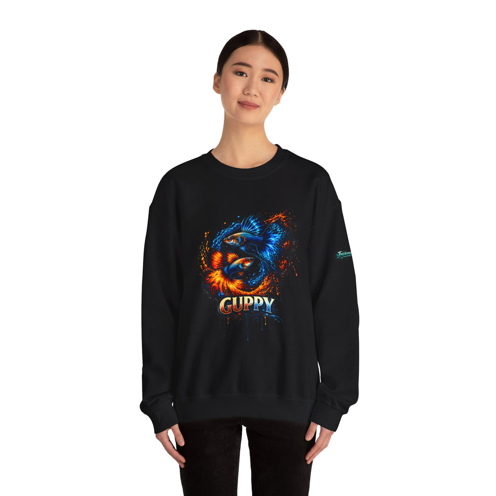 Fire & Ice Guppy – Premium "Neon Flare" Crewneck Sweatshirt