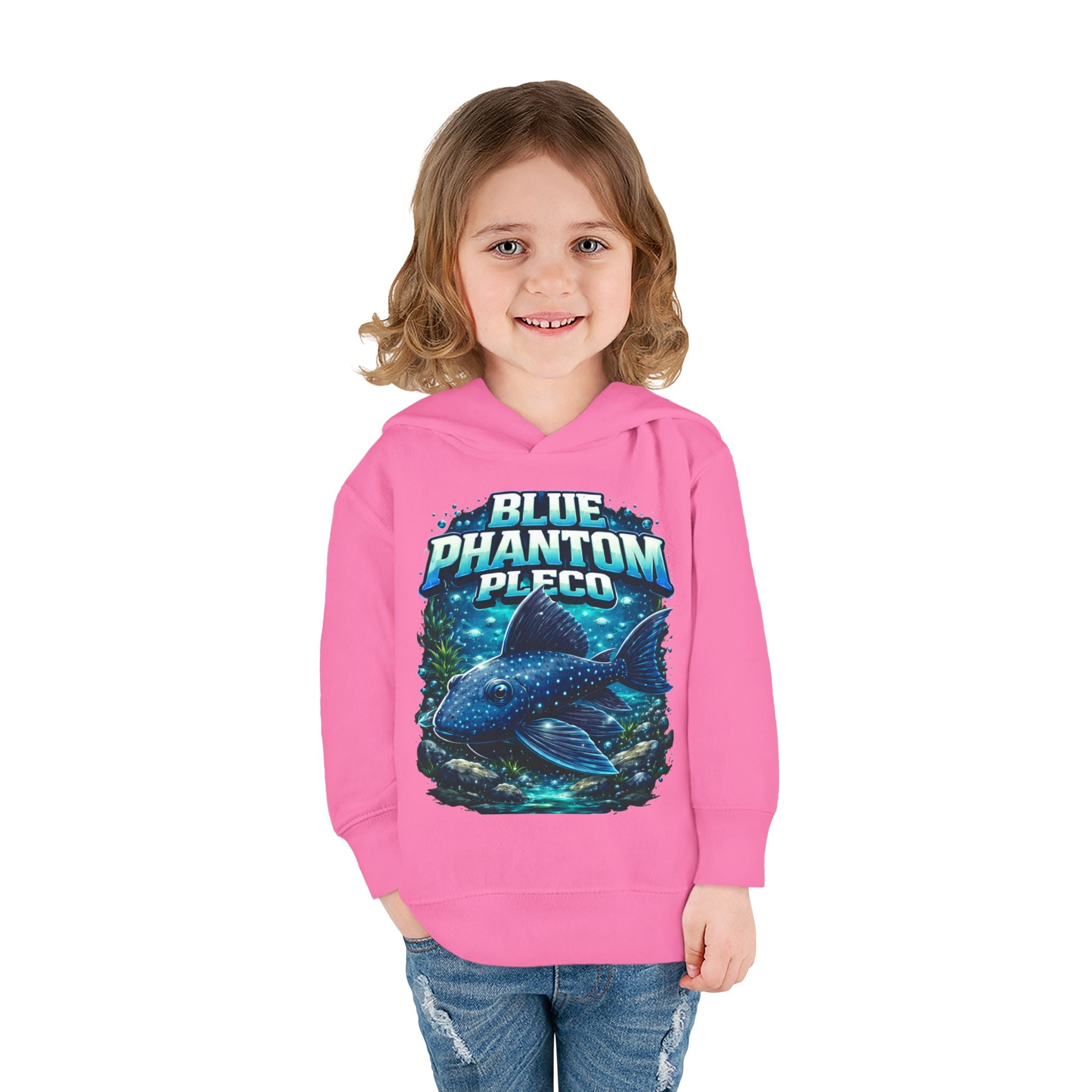 Toddler Hoodie — 'Blue Phantom Pleco' Cute Aquarium Fish Pullover
