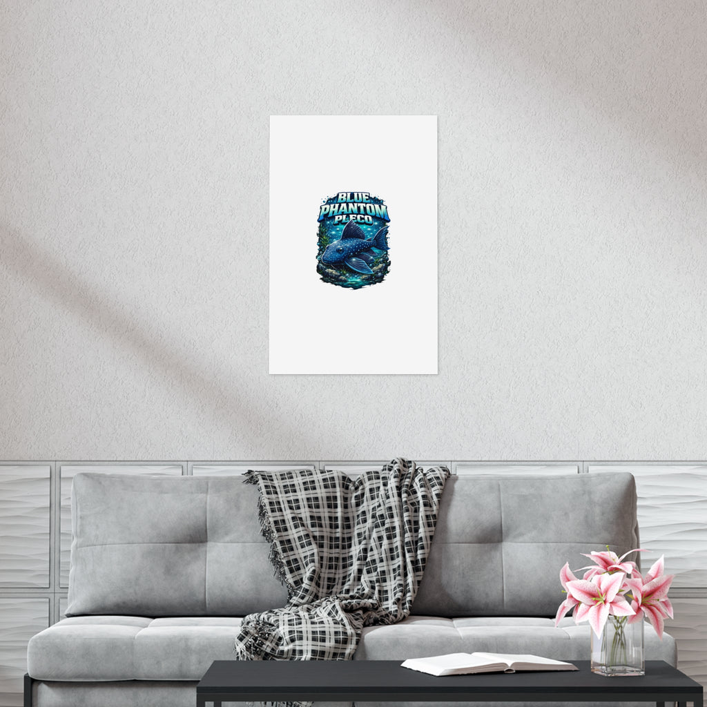 Blue Phantom Pleco L-128 – Premium Uncoated Matte Poster