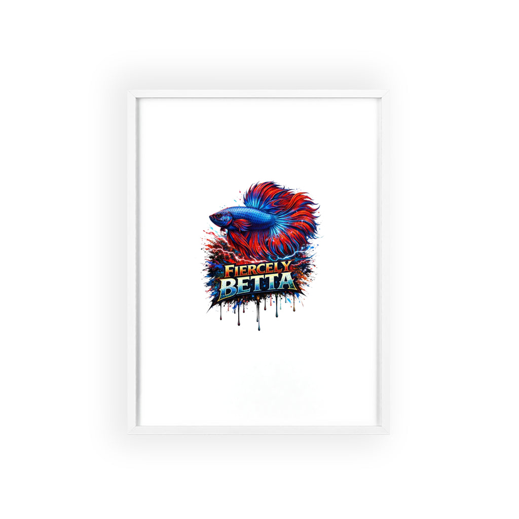 Fiercely Betta Framed Poster — Colorful Betta Fish Wall Art