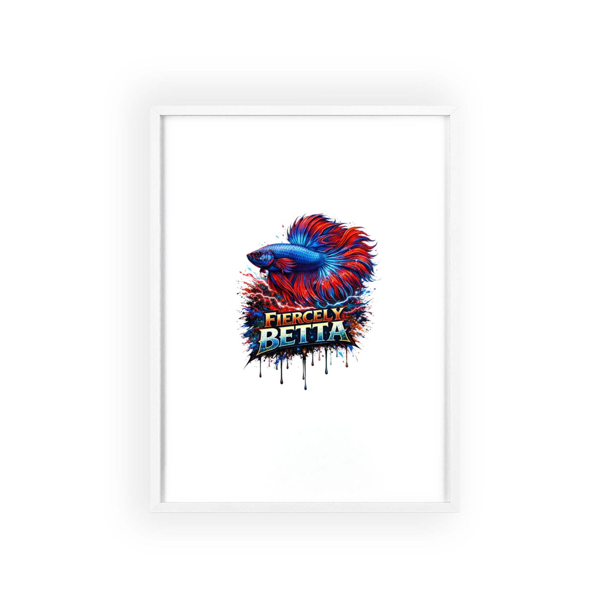 Fiercely Betta Framed Poster — Colorful Betta Fish Wall Art