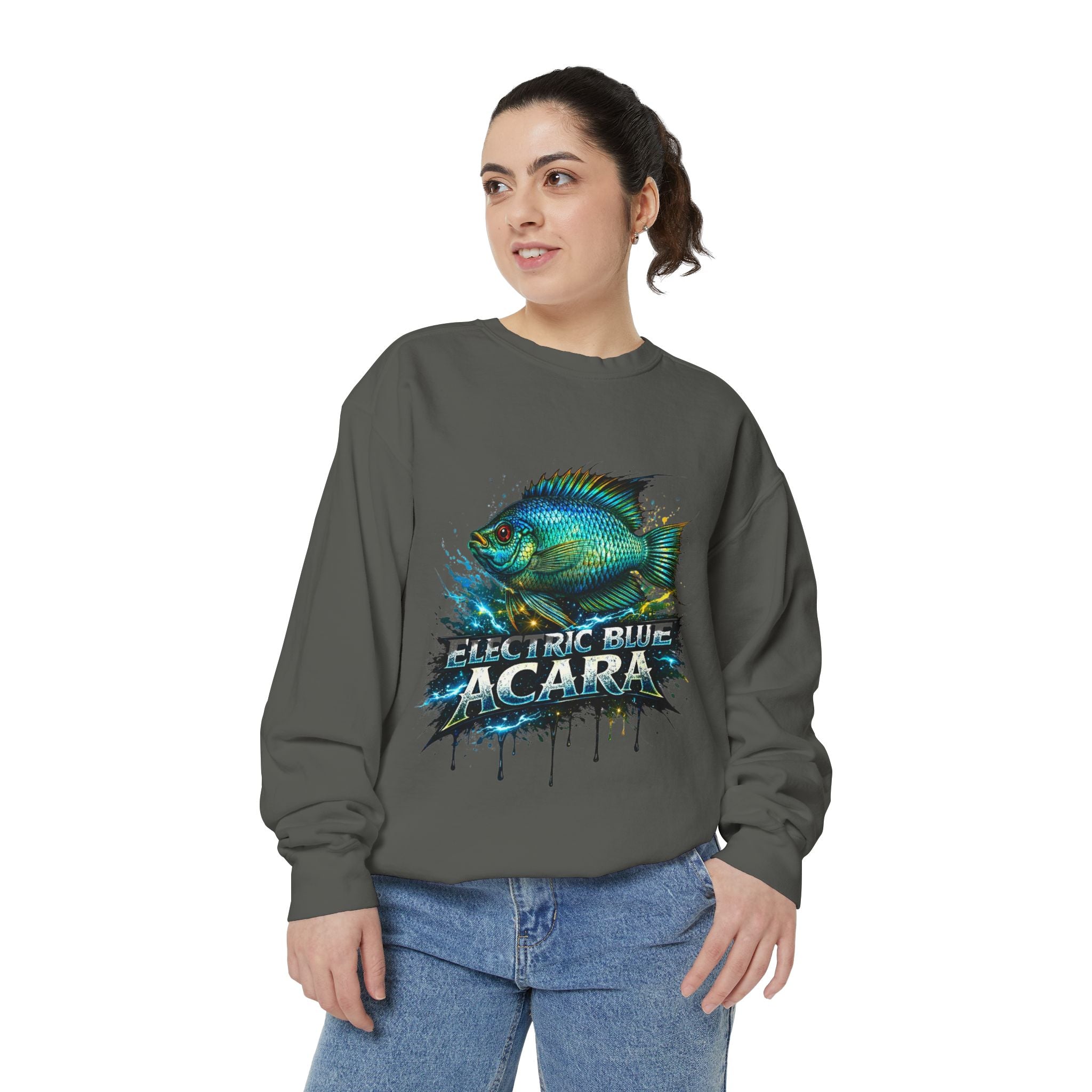 Electric Blue Acara – Garment-Dyed Premium Sweatshirt
