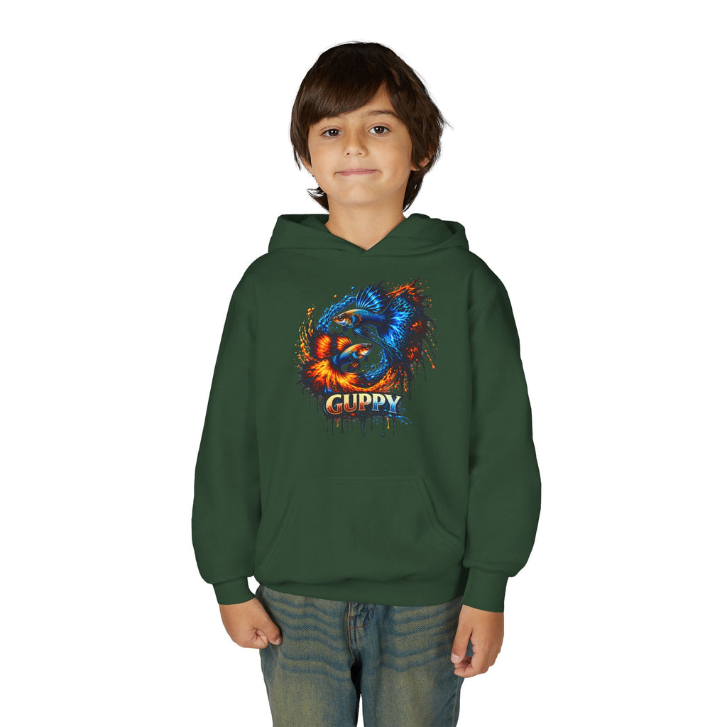 Fire & Ice Guppy – Kids "Neon Flare" Fleece Hoodie