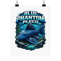 Blue Phantom Pleco Poster — Matte Vertical Aquarium Fish Art Print