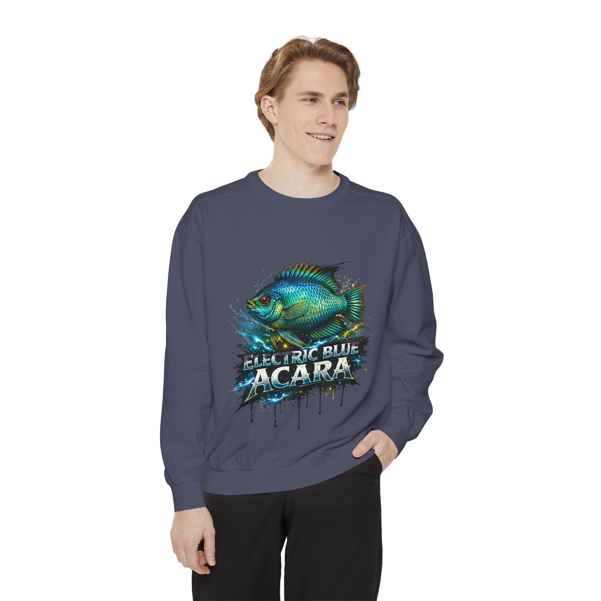 Electric Blue Acara – Garment-Dyed Premium Sweatshirt