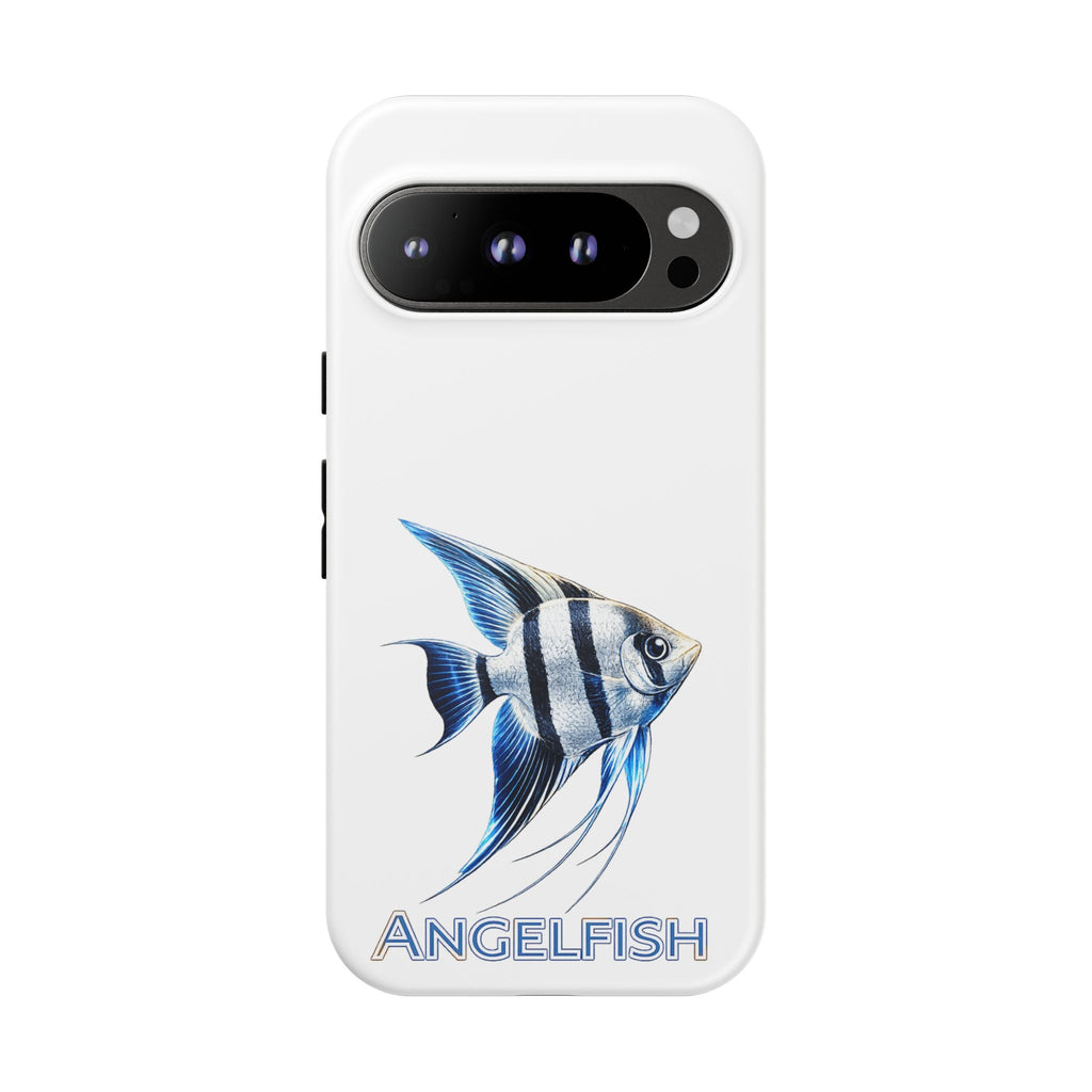 Angelfish Tough Phone Case – Durable Protective Case with Blue Tropical Fish Design