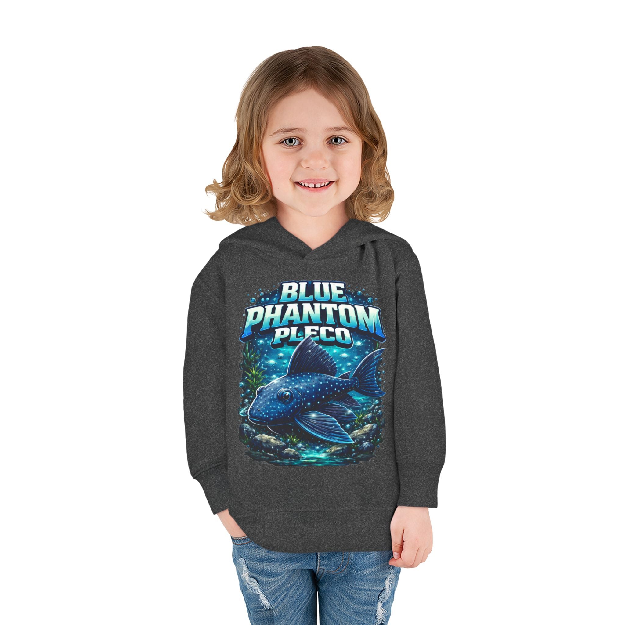 Toddler Hoodie — 'Blue Phantom Pleco' Cute Aquarium Fish Pullover