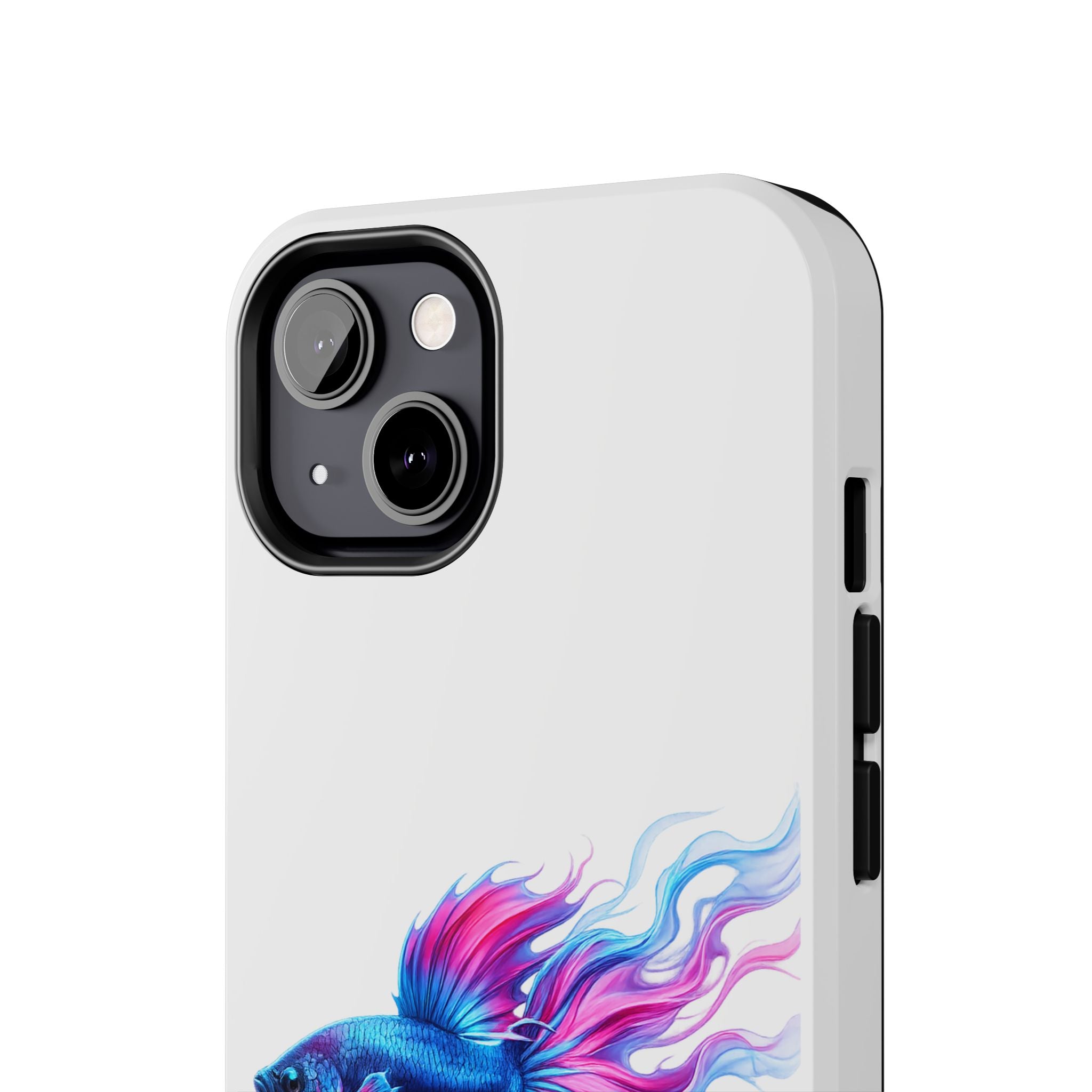 Betta Fish Tough Phone Case — Colorful Blue & Pink Aquarium Art