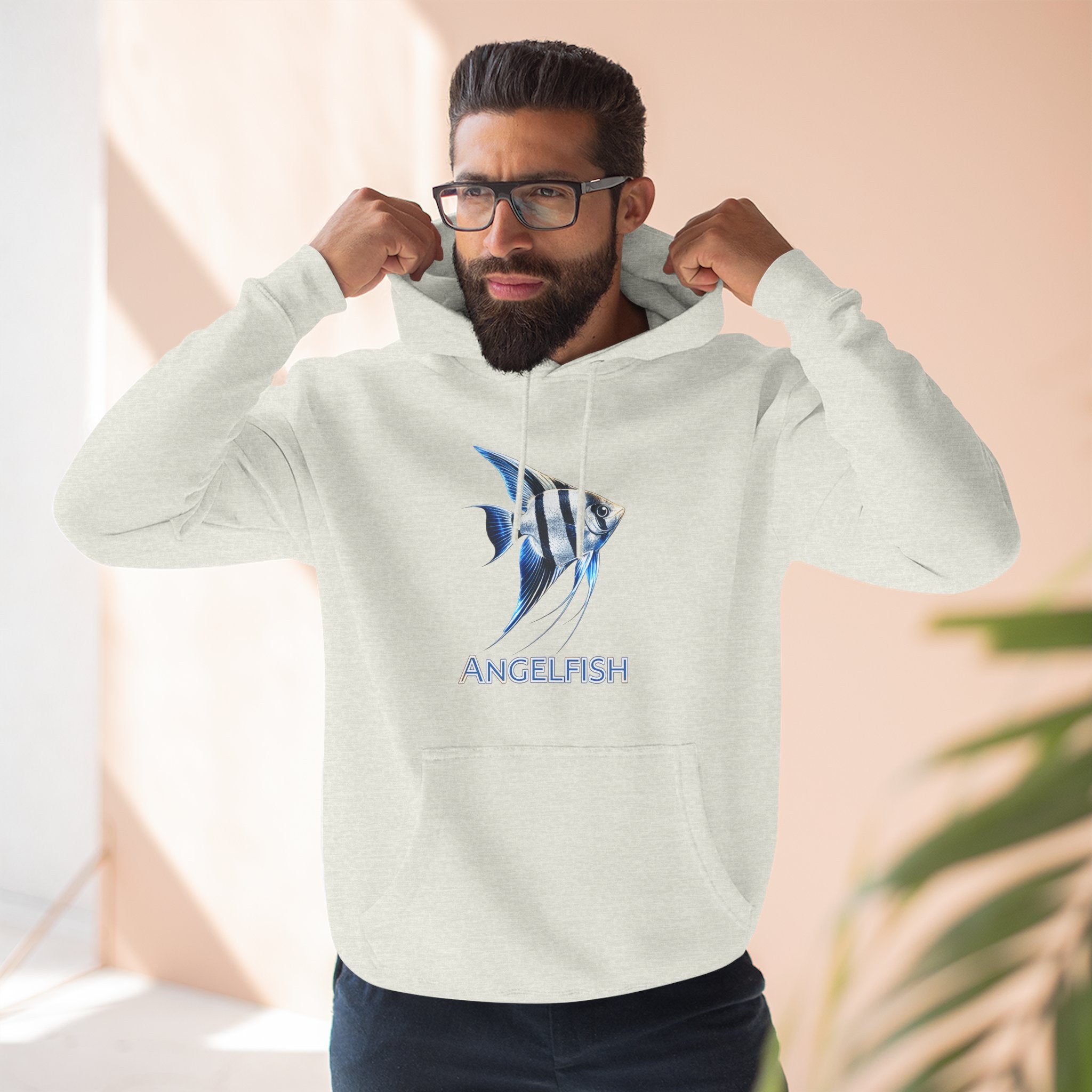 Angelfish Graphic Hoodie — Blue Aquarium Fish Pullover