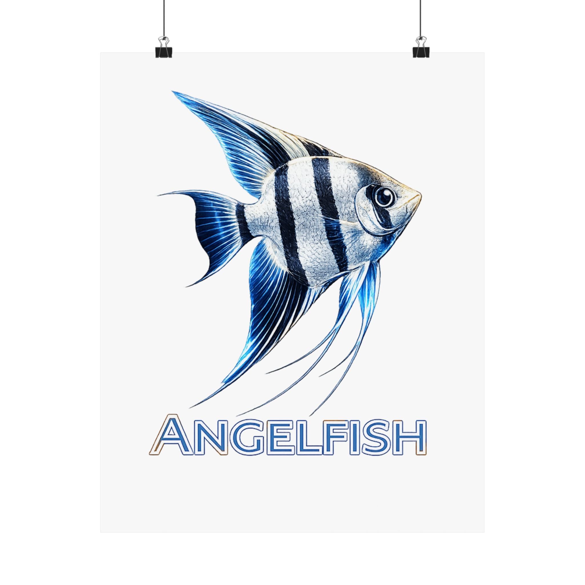 Angelfish Wall Poster — Matte Vertical Marine Fish Art Print