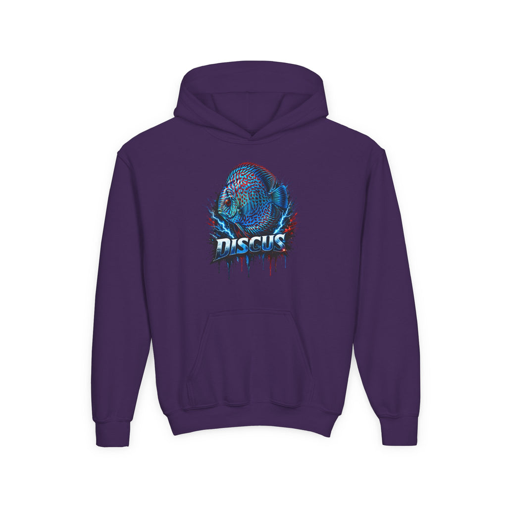 Youth Hoodie — Colorful Discus Fish Graphic Pullover