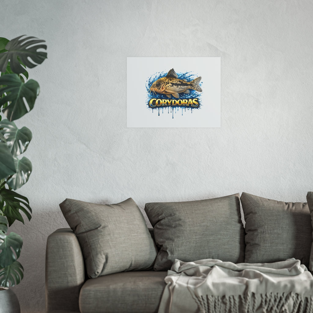 Corydoras Fish Poster — Decorative Aquarium Art Print (Satin/Matte)