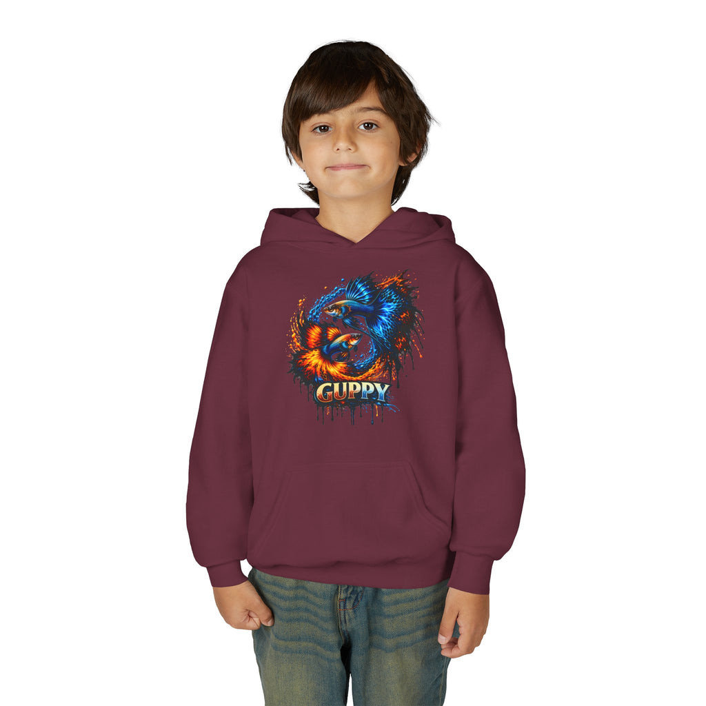 Fire & Ice Guppy – Kids "Neon Flare" Fleece Hoodie