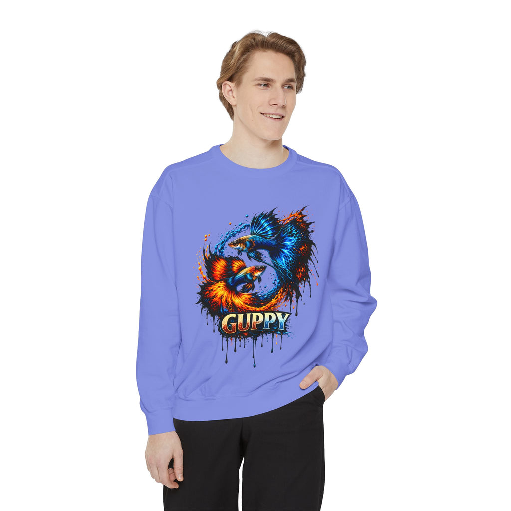 Fire & Ice Guppy – Premium "Neon Flare" Garment-Dyed Sweatshirt