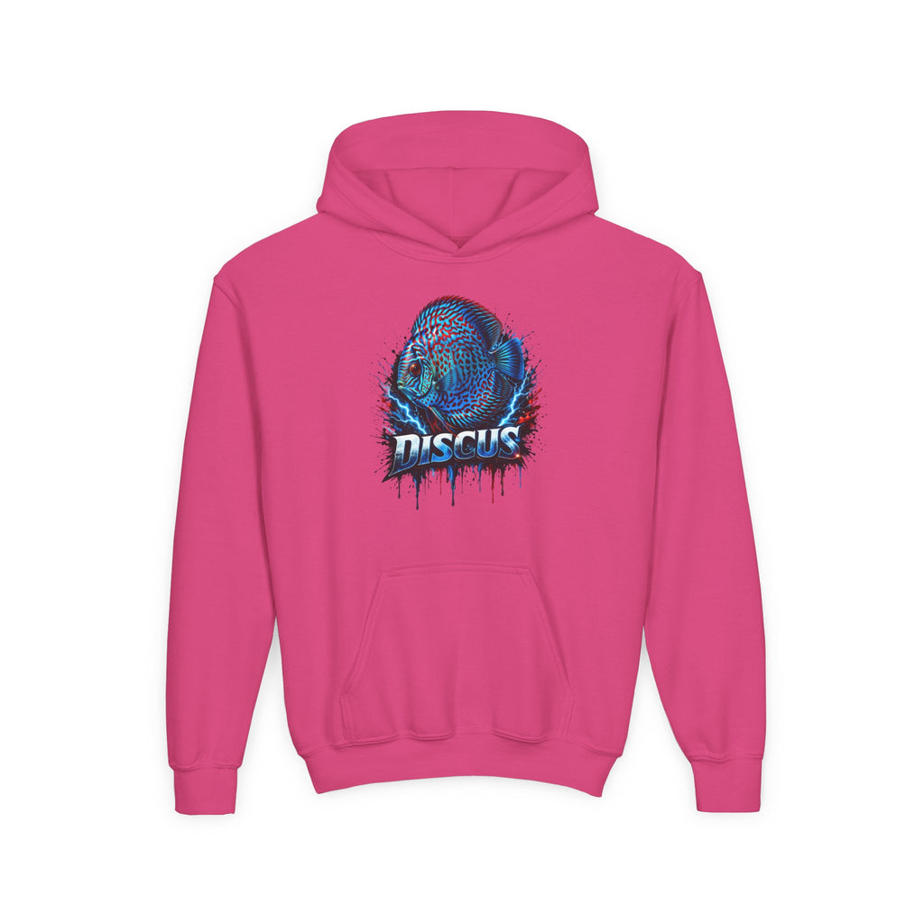 Youth Hoodie — Colorful Discus Fish Graphic Pullover