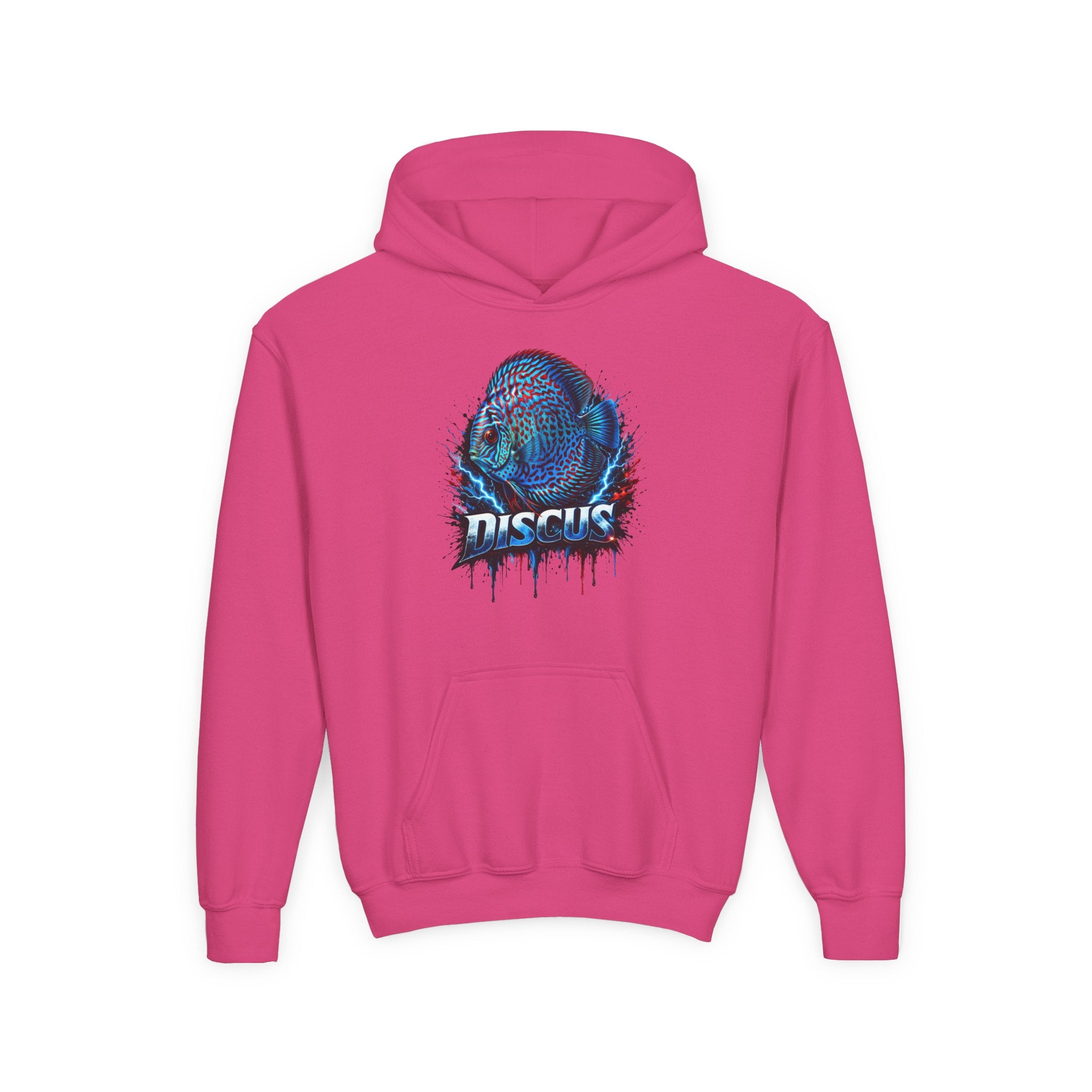 Youth Hoodie — Colorful Discus Fish Graphic Pullover