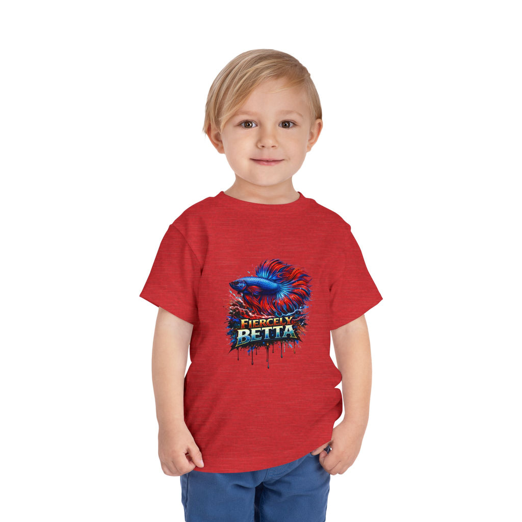 Toddler Tee - 'Fierce Betta' Colorful Betta Fish Graphic Shirt for Kids