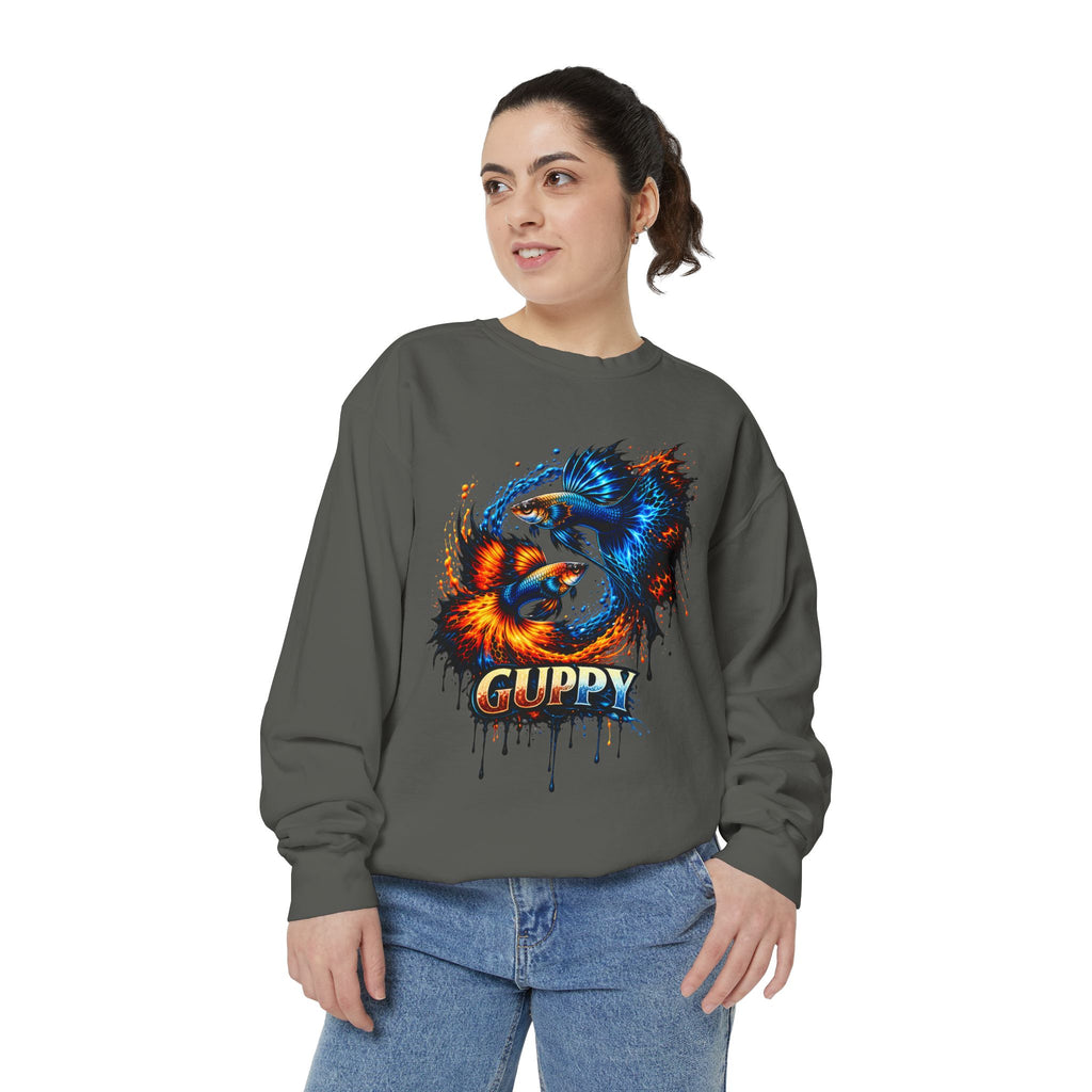 Fire & Ice Guppy – Premium "Neon Flare" Garment-Dyed Sweatshirt