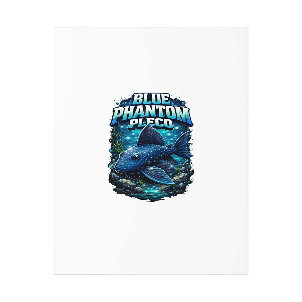 Blue Phantom Pleco L-128 – Premium Uncoated Matte Poster