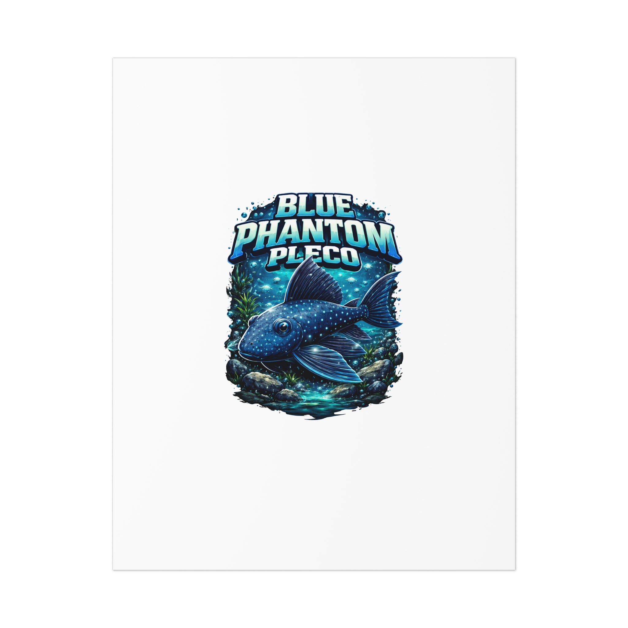 Blue Phantom Pleco L-128 – Premium Uncoated Matte Poster
