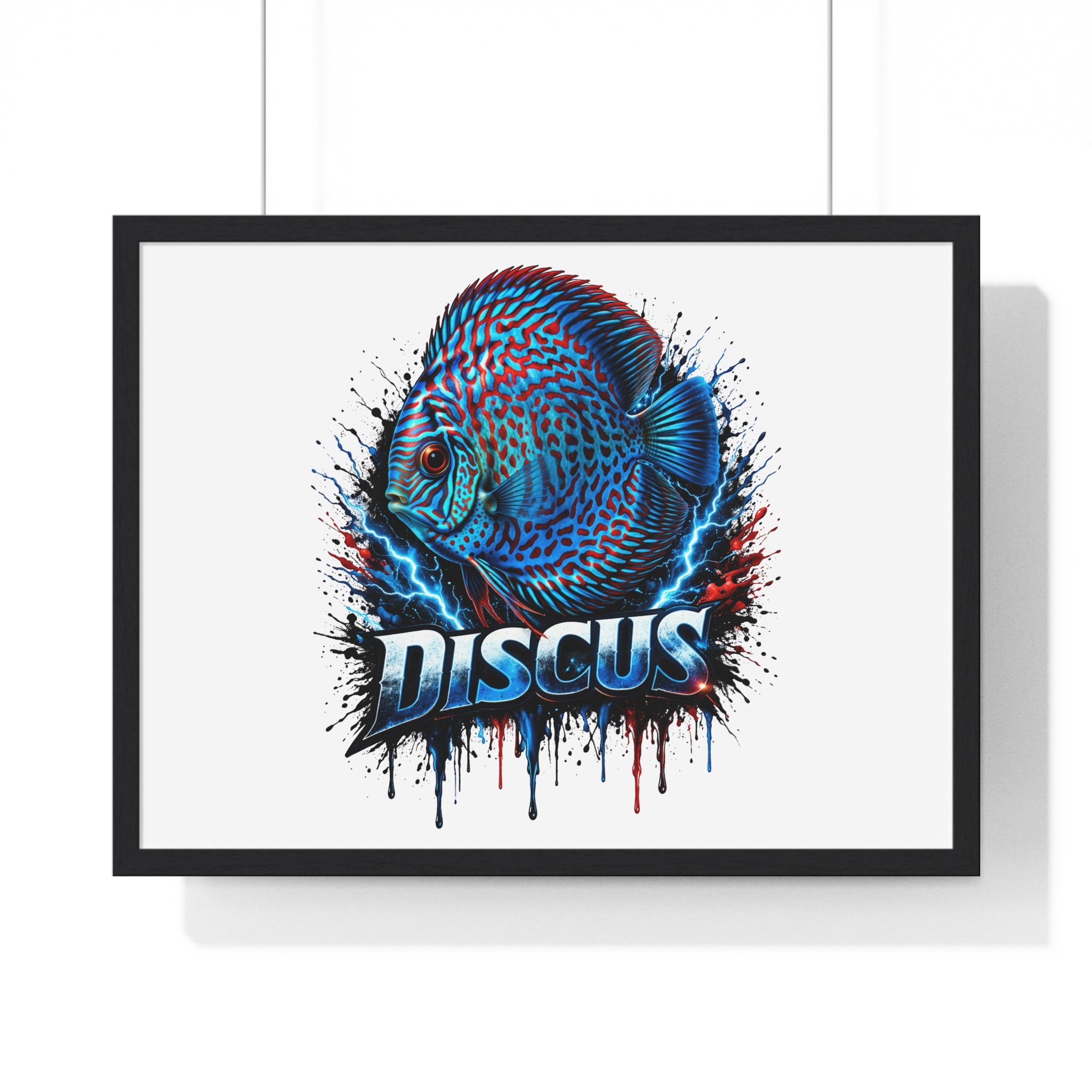 Discus Fish Framed Poster — Colorful Aquarium Artwork