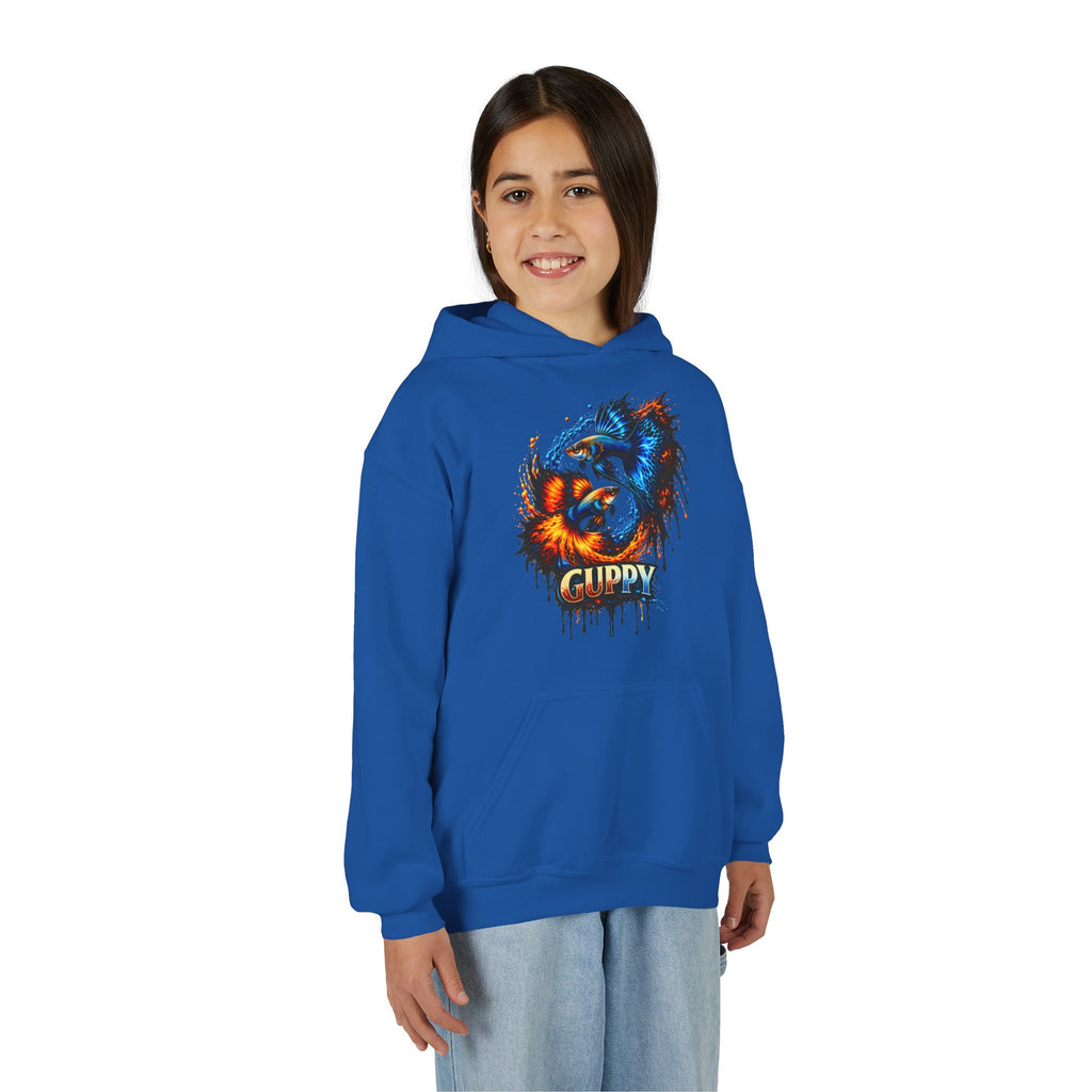 Fire & Ice Guppy – Kids "Neon Flare" Fleece Hoodie