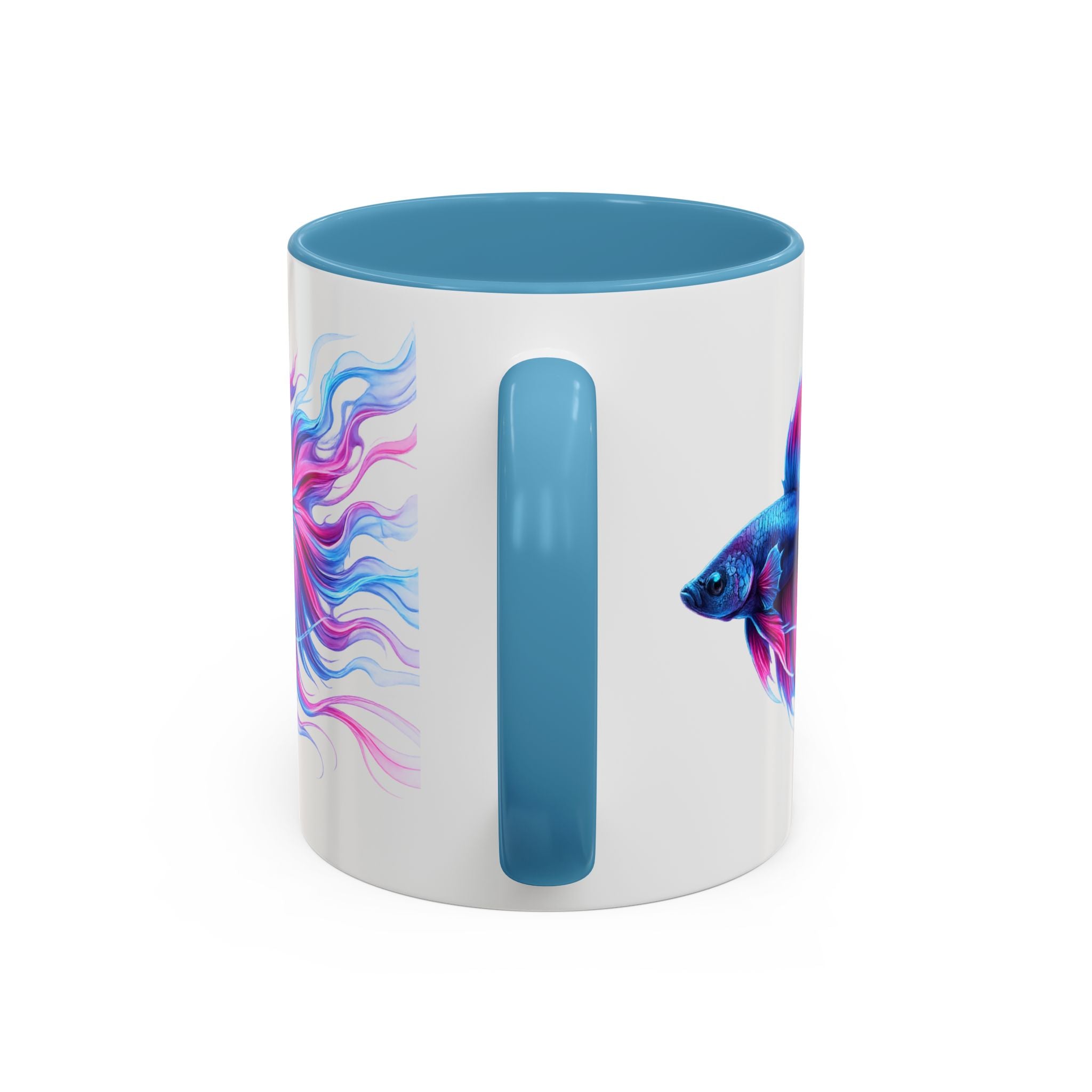 Betta Fish Accent Coffee Mug — Vibrant Neon Betta Design (11/15 oz)