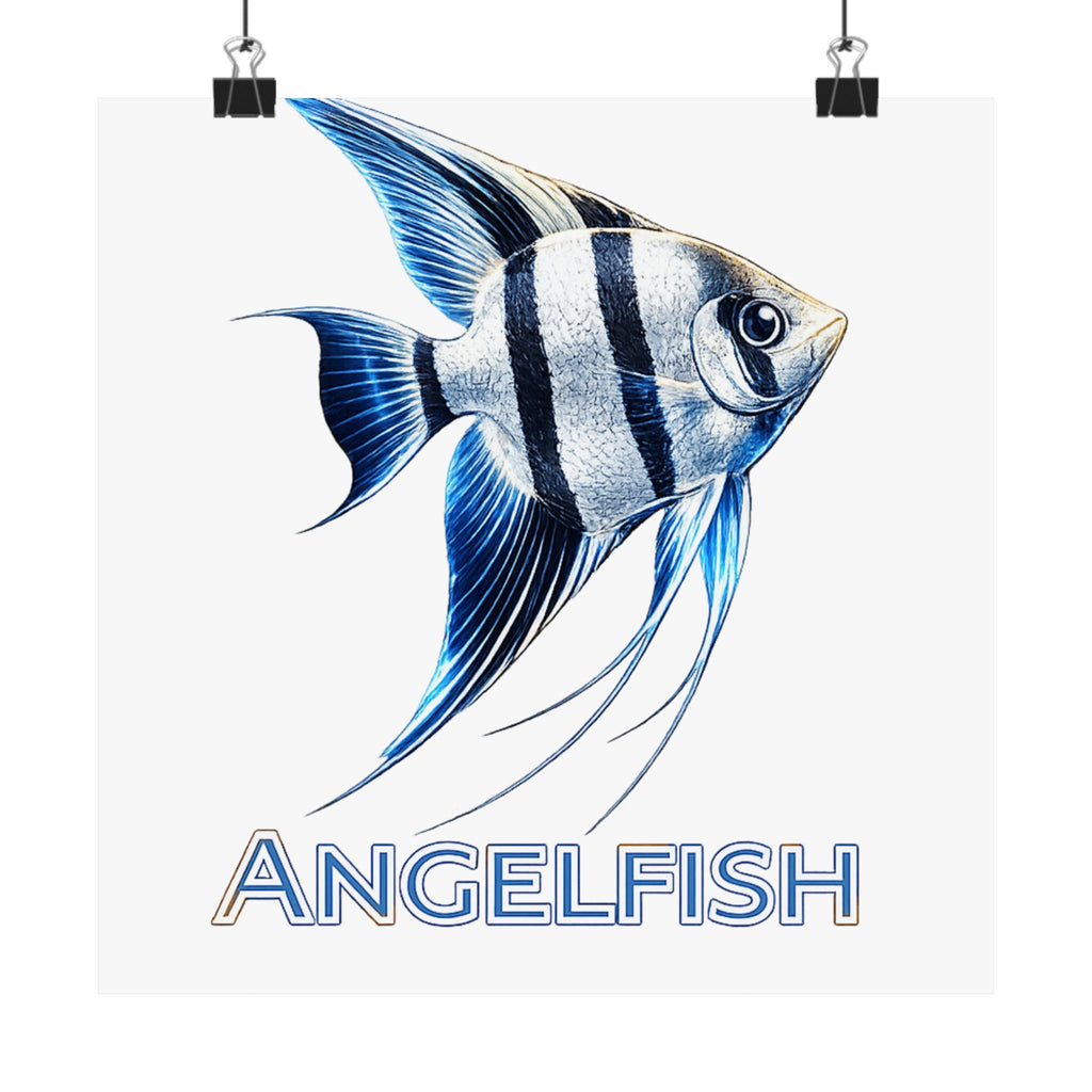 Angelfish Wall Poster — Matte Vertical Marine Fish Art Print