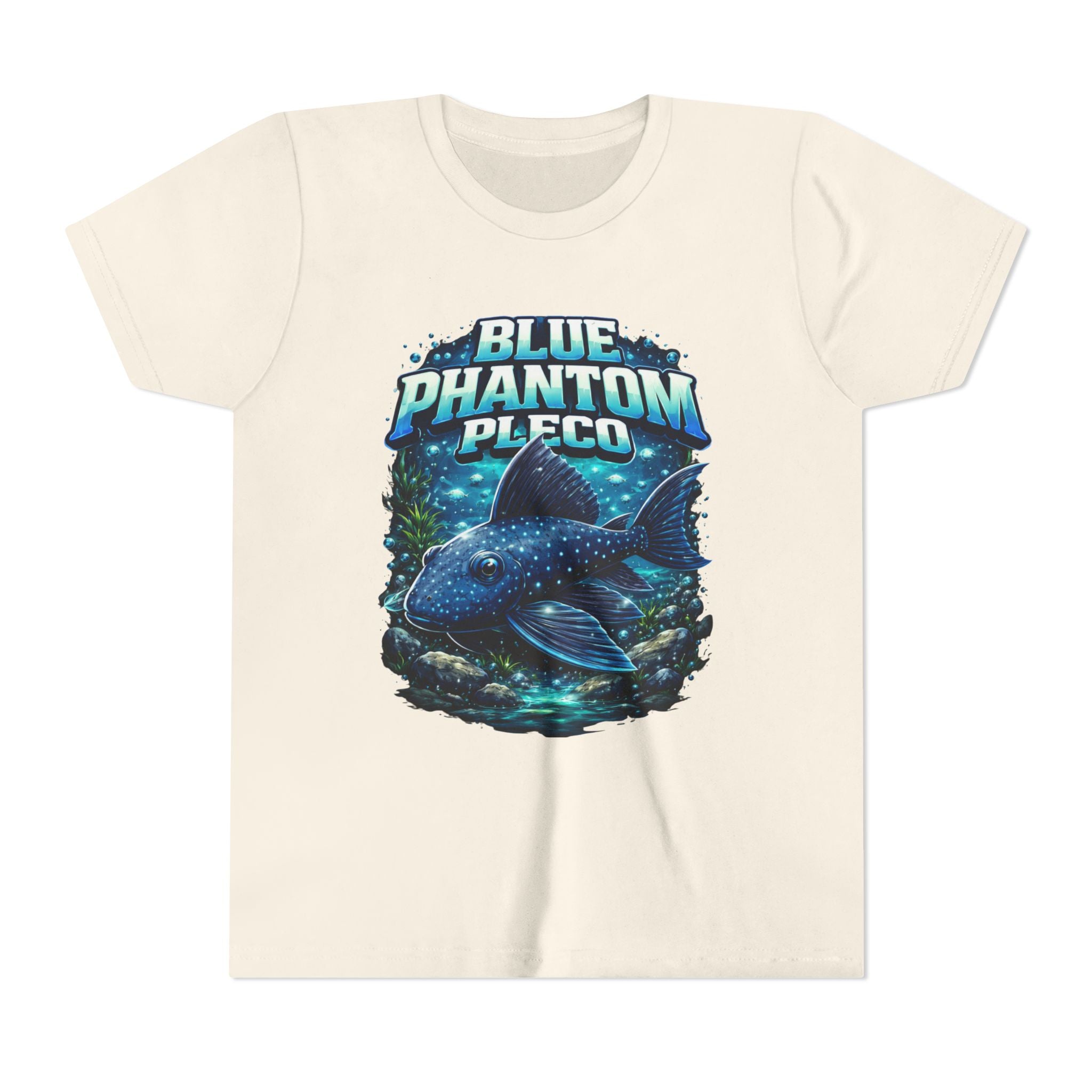 Blue Phantom Pleco Youth Tee – Kids Fish Aquarium T-Shirt