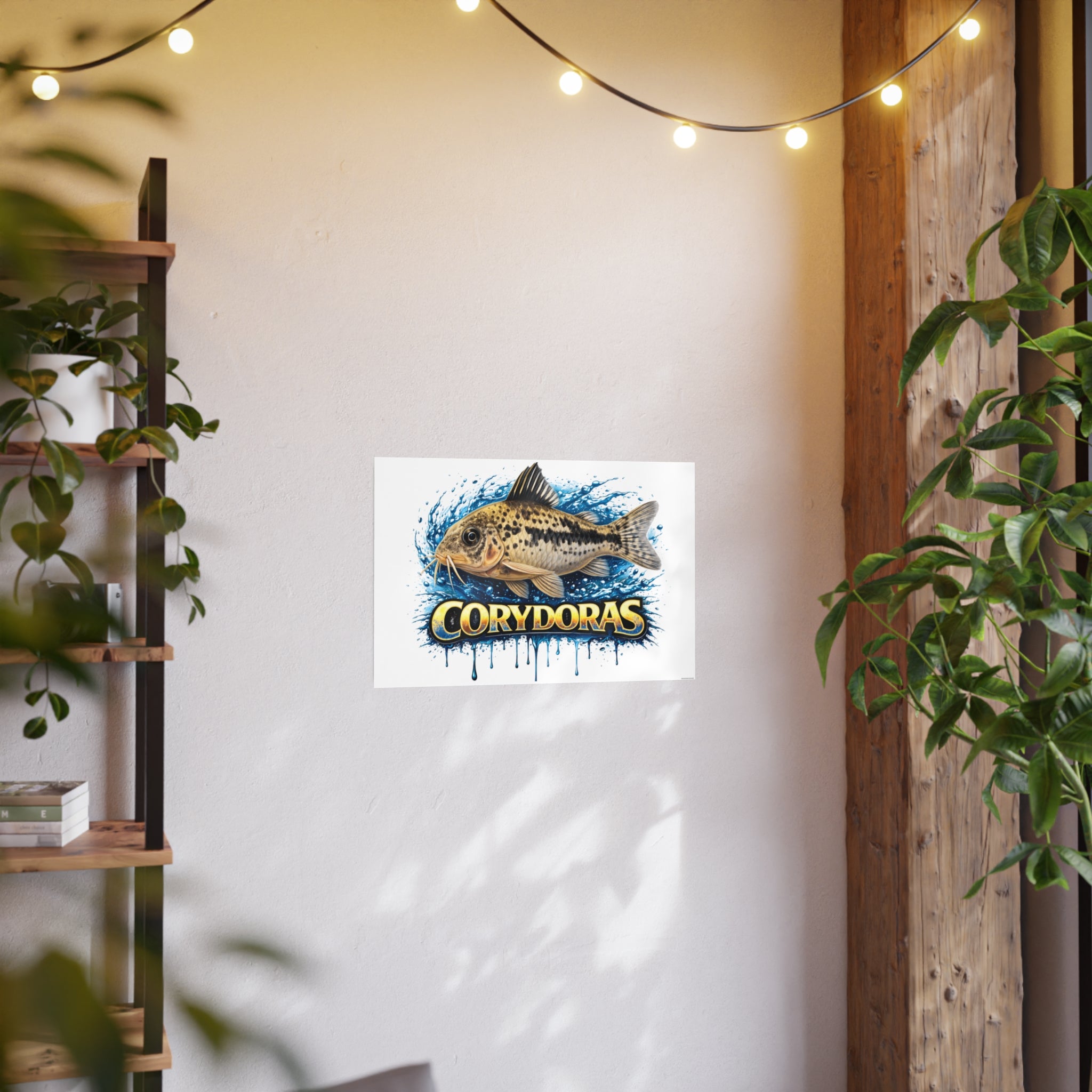 Peppered Corydoras Fish Art Poster — Vibrant Aquarium Print