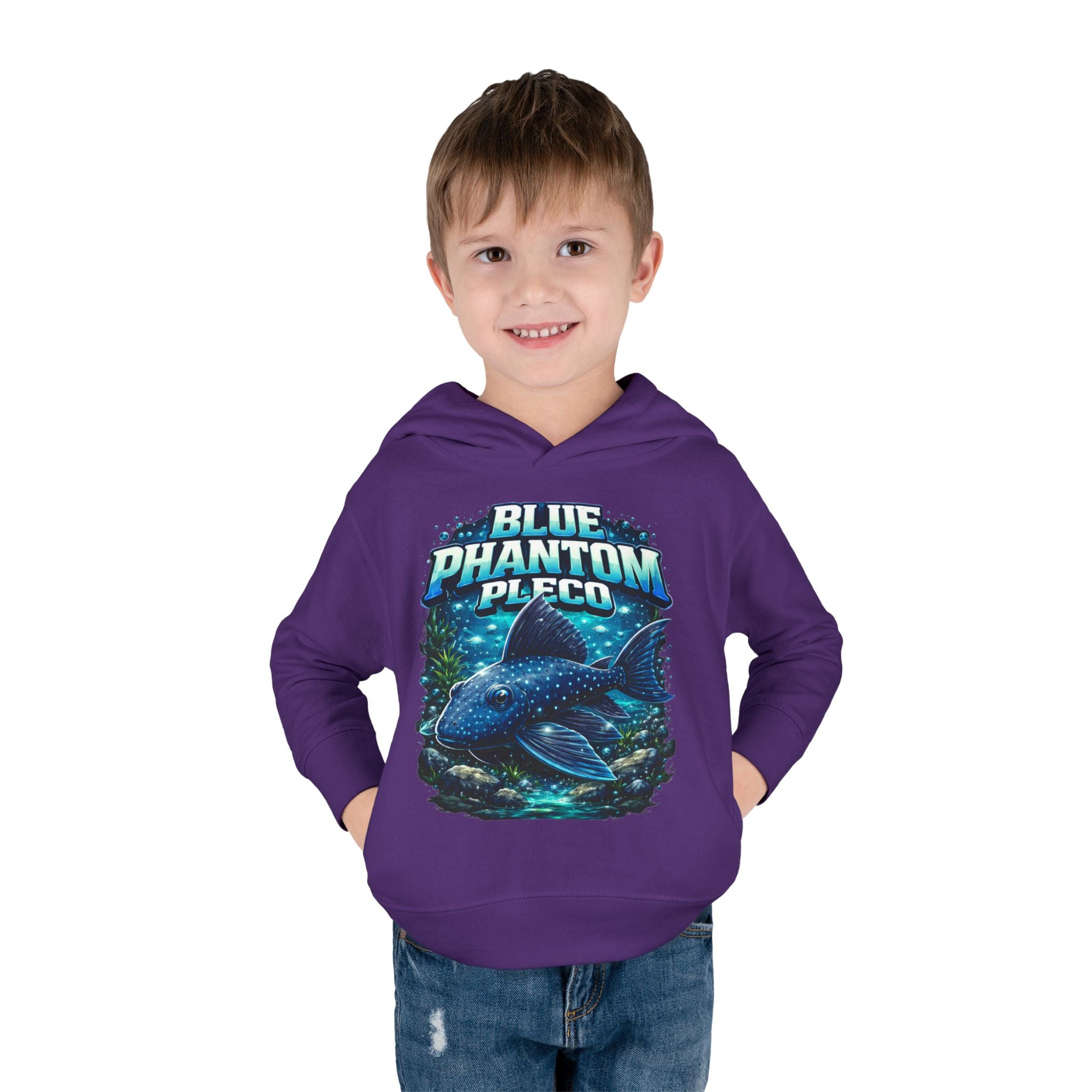 Toddler Hoodie — 'Blue Phantom Pleco' Cute Aquarium Fish Pullover