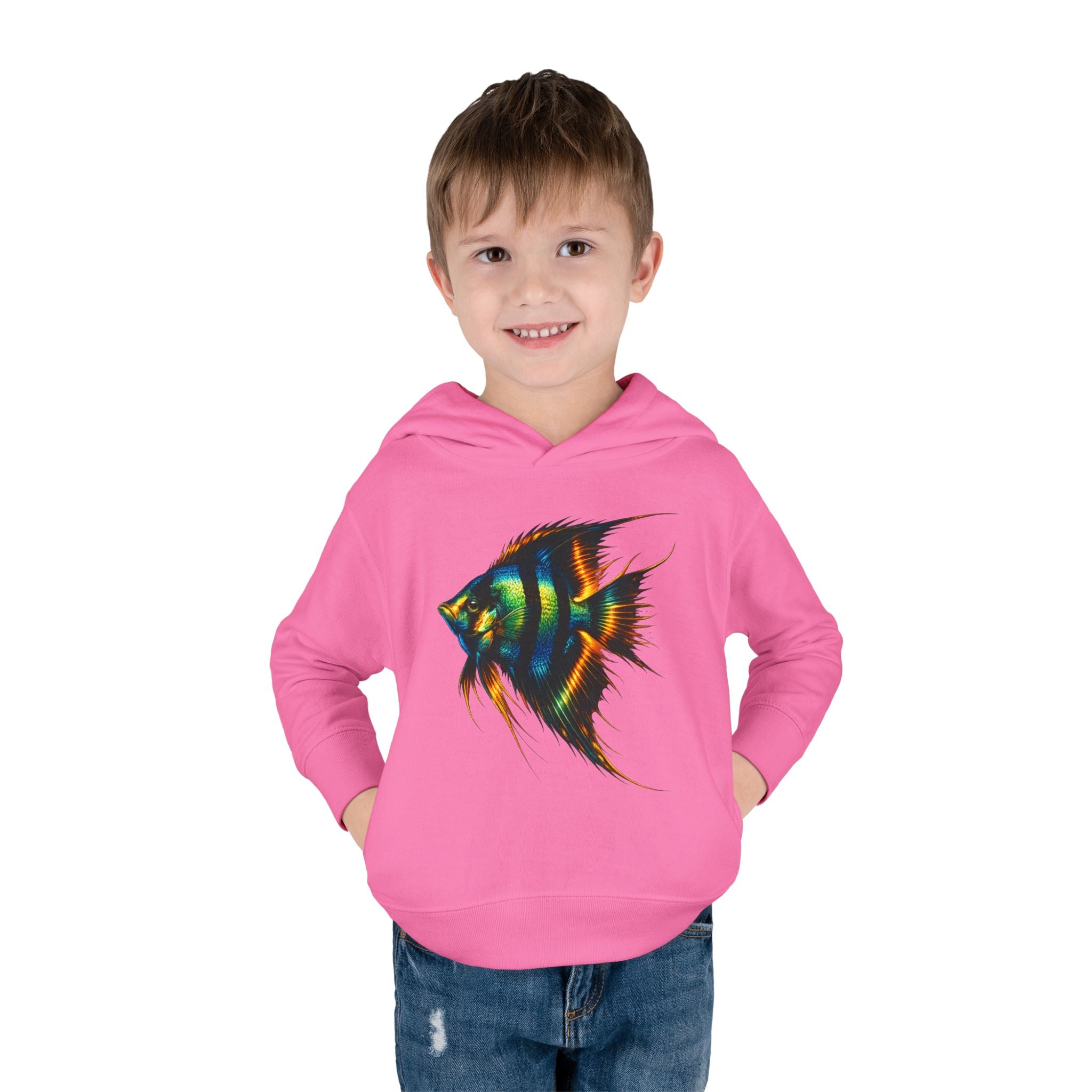 Toddler Hoodie with Colorful Angelfish Graphic