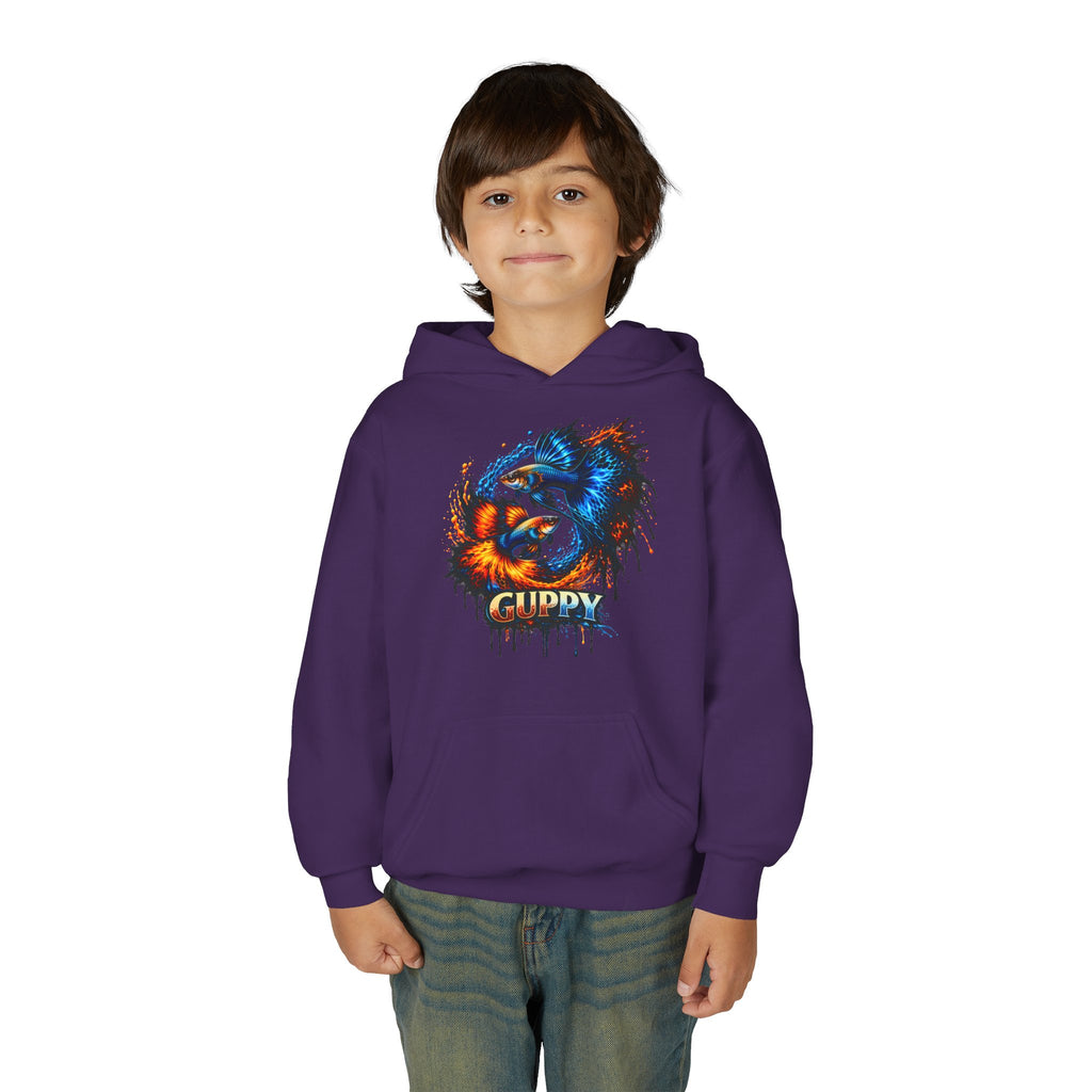 Fire & Ice Guppy – Kids "Neon Flare" Fleece Hoodie