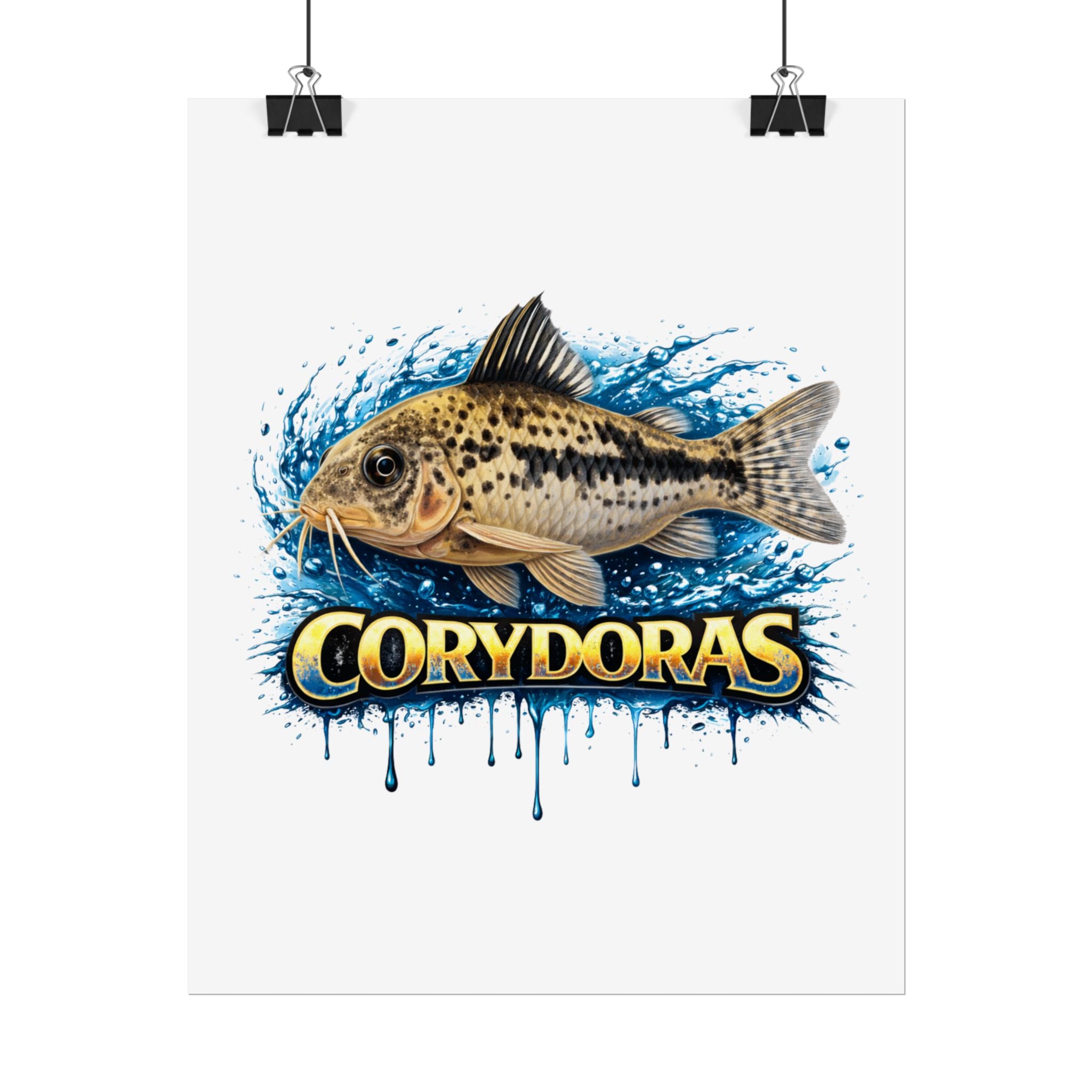 Corydoras Aquarium Fish Poster — Rolled Decorative Wall Art for Fishkeepers
