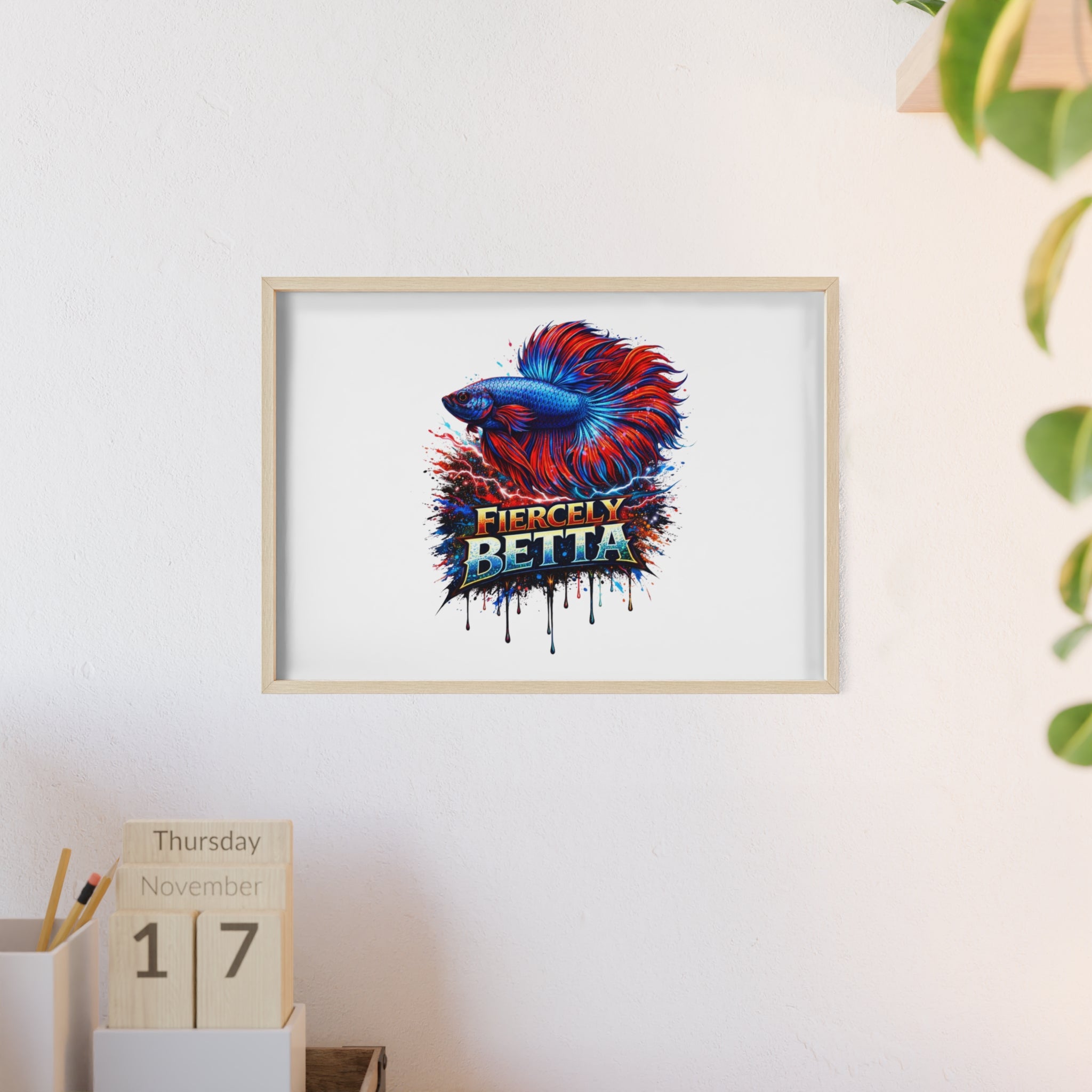 Fiercely Betta Framed Poster — Colorful Betta Fish Wall Art
