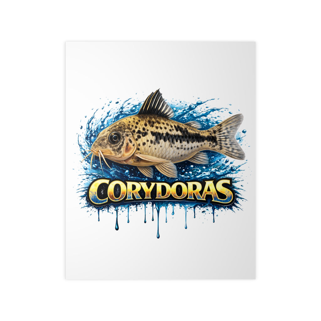 Peppered Cory Photopaper Poster — Colorful Aquarium Catfish Art Print