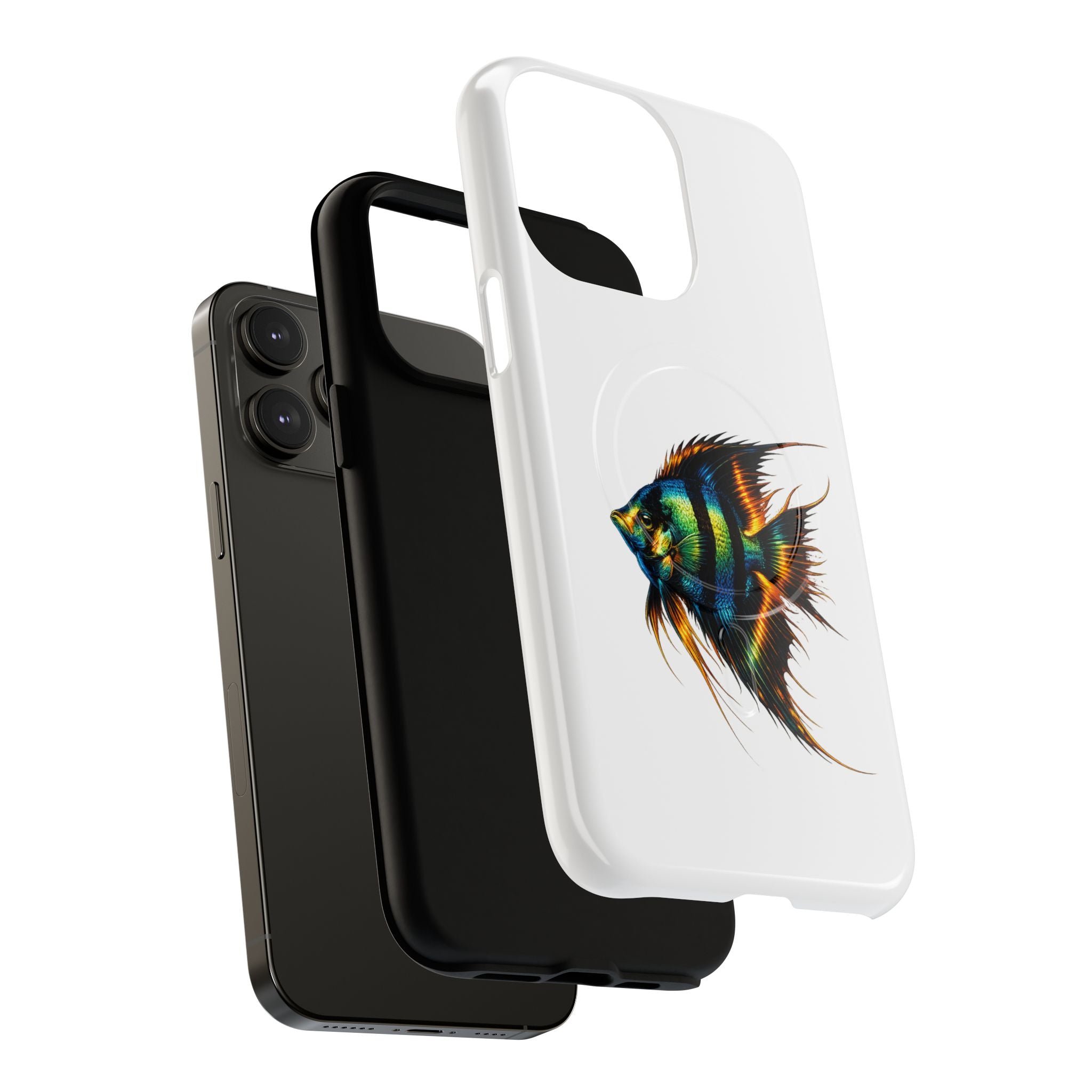 Angelfish Art Tough Magnetic Phone Case — Colorful Aquarium Fish iPhone Cover