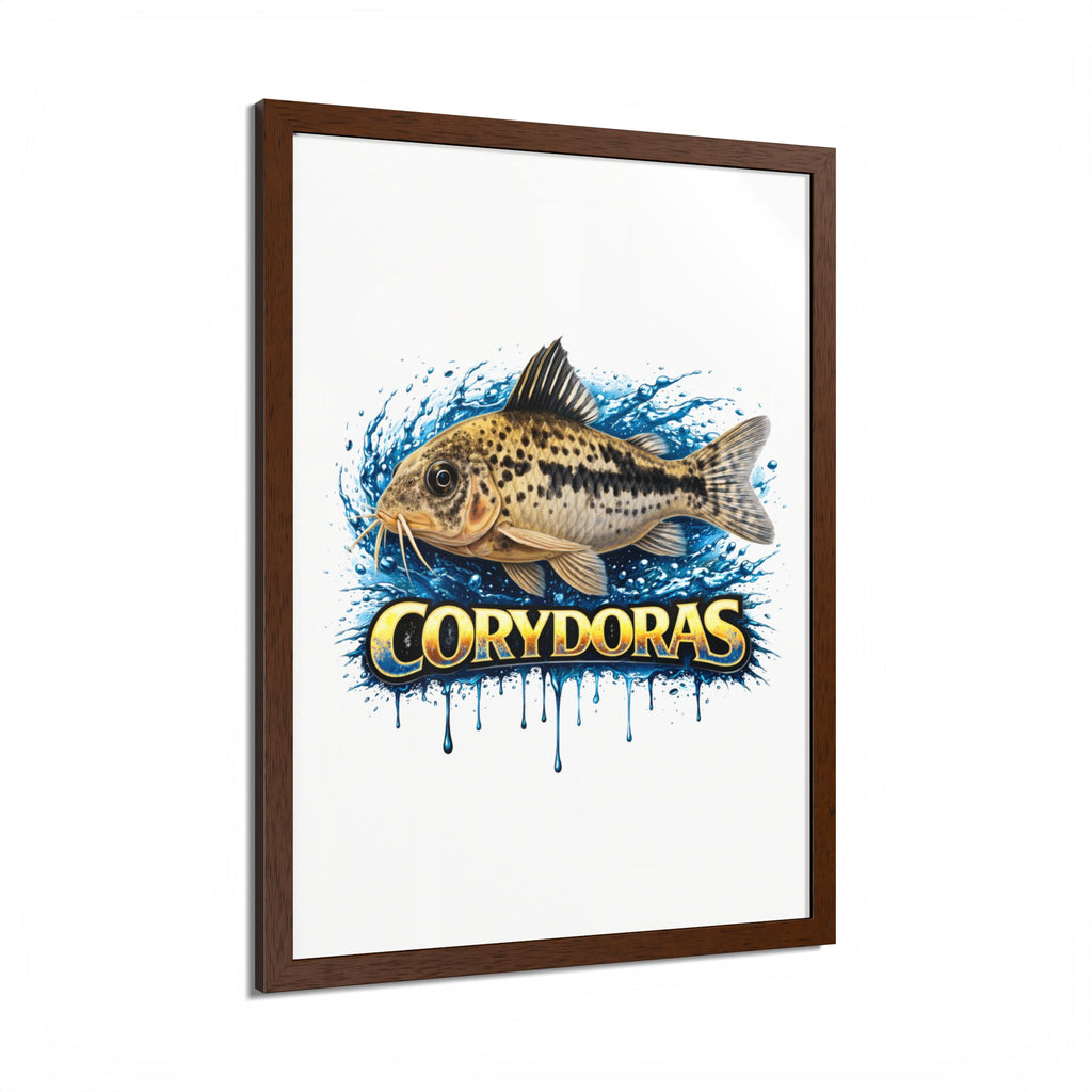 Corydoras Fish Framed Poster — Colorful Aquarium Art Print