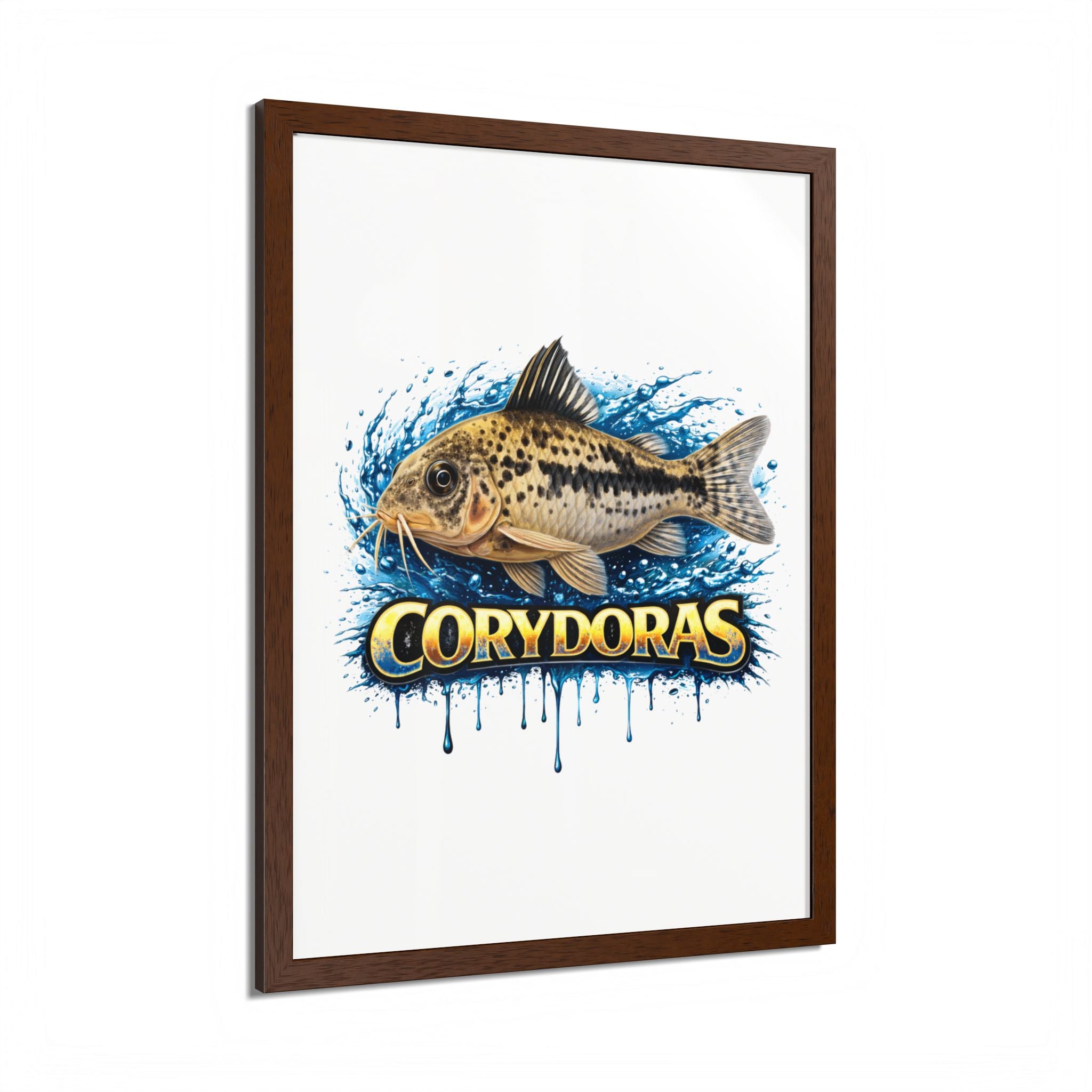 Corydoras Fish Framed Poster — Colorful Aquarium Art Print