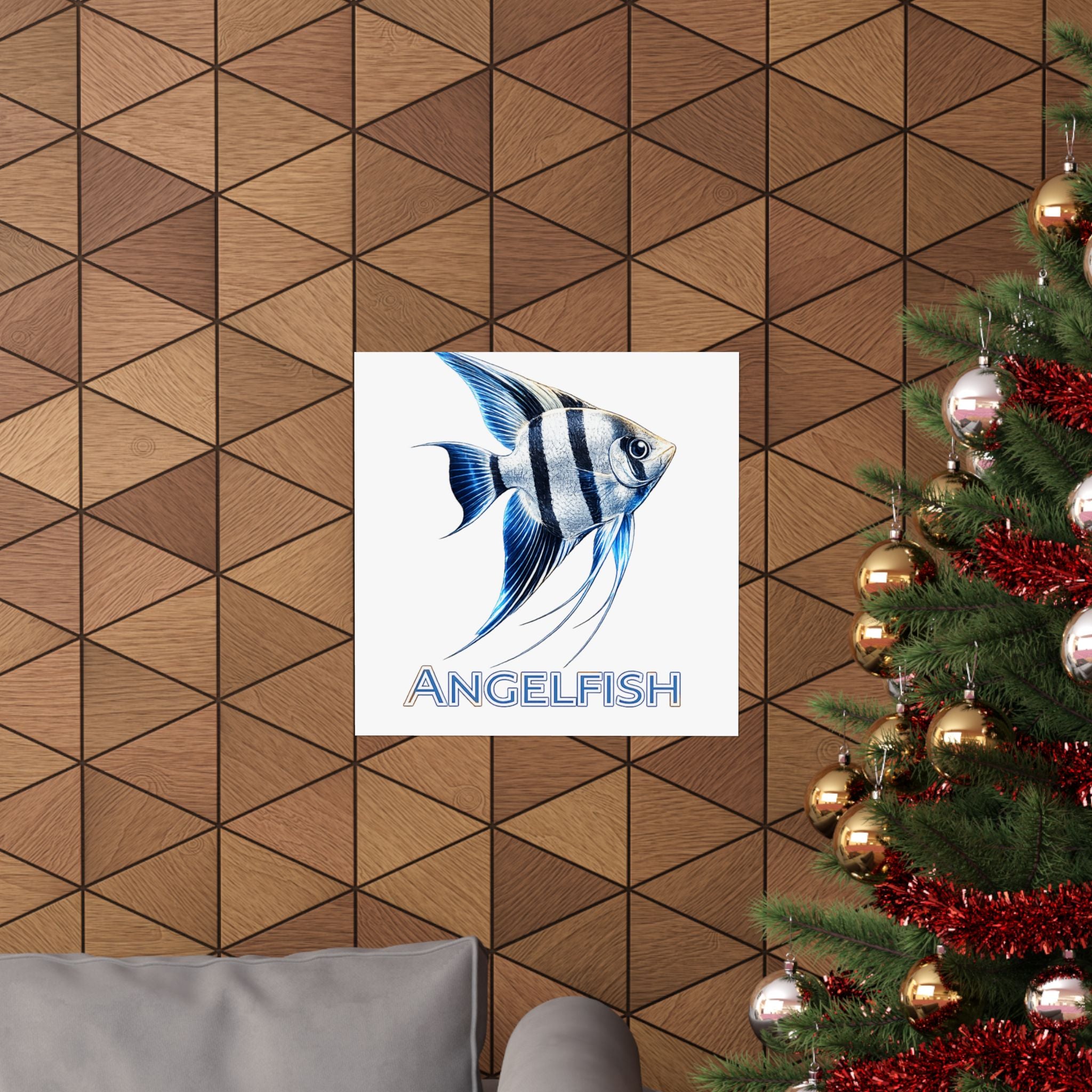 Angelfish Wall Poster — Matte Vertical Marine Fish Art Print