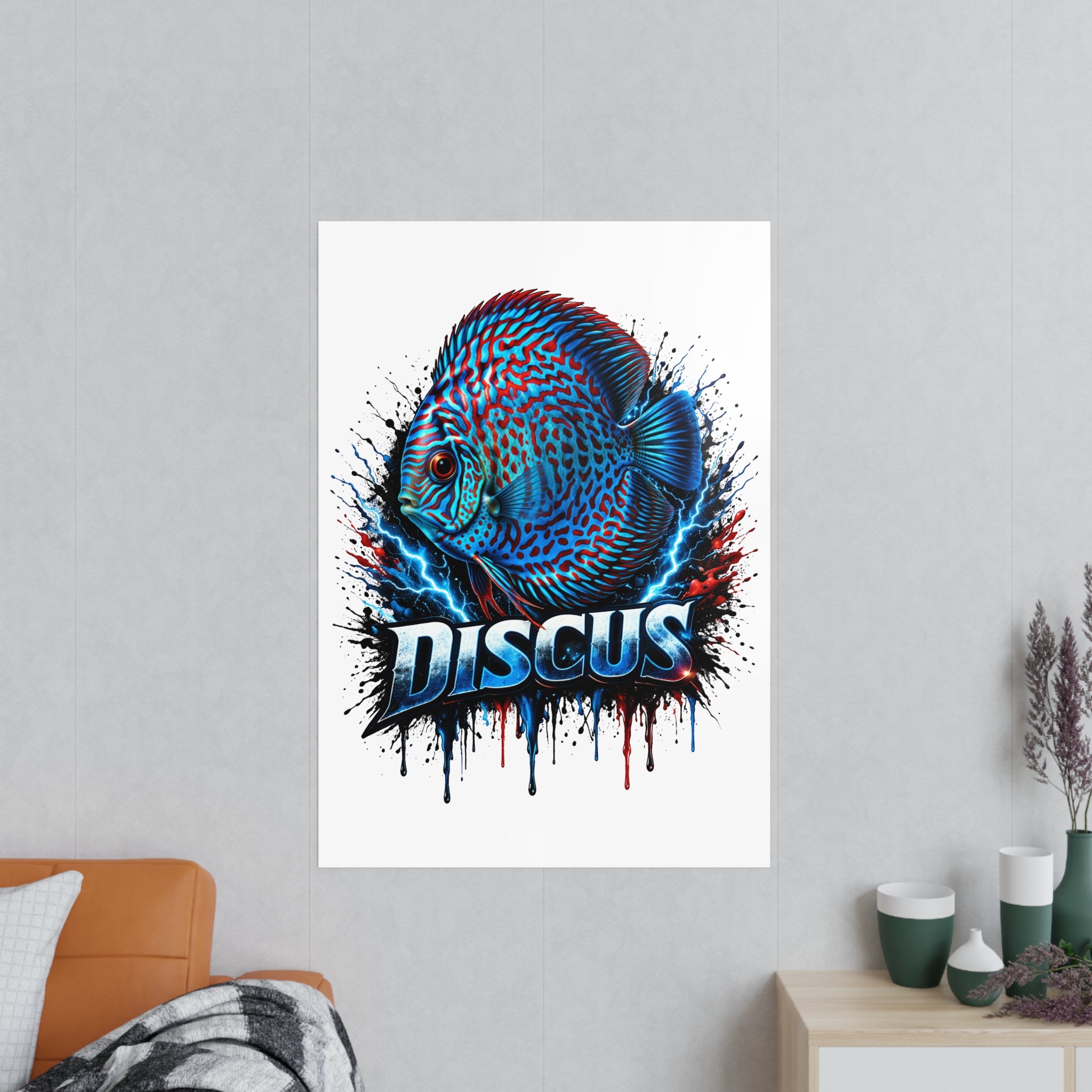 Discus Fish Photopaper Poster – Vibrant Aquarium Wall Art