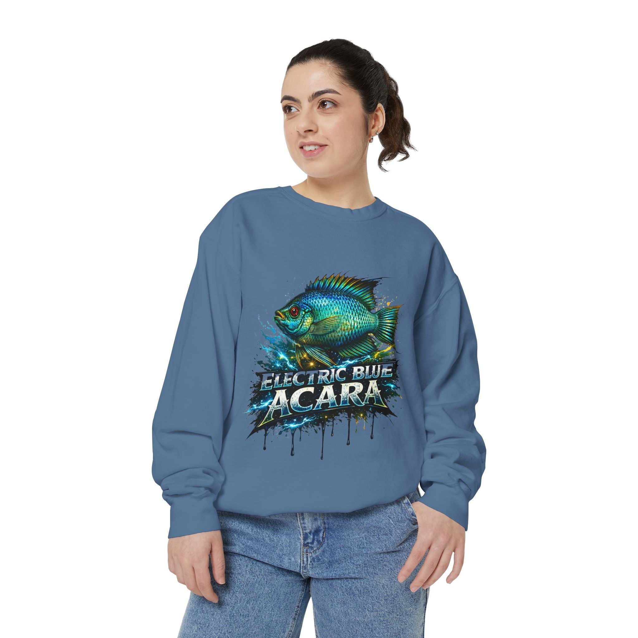 Electric Blue Acara – Garment-Dyed Premium Sweatshirt