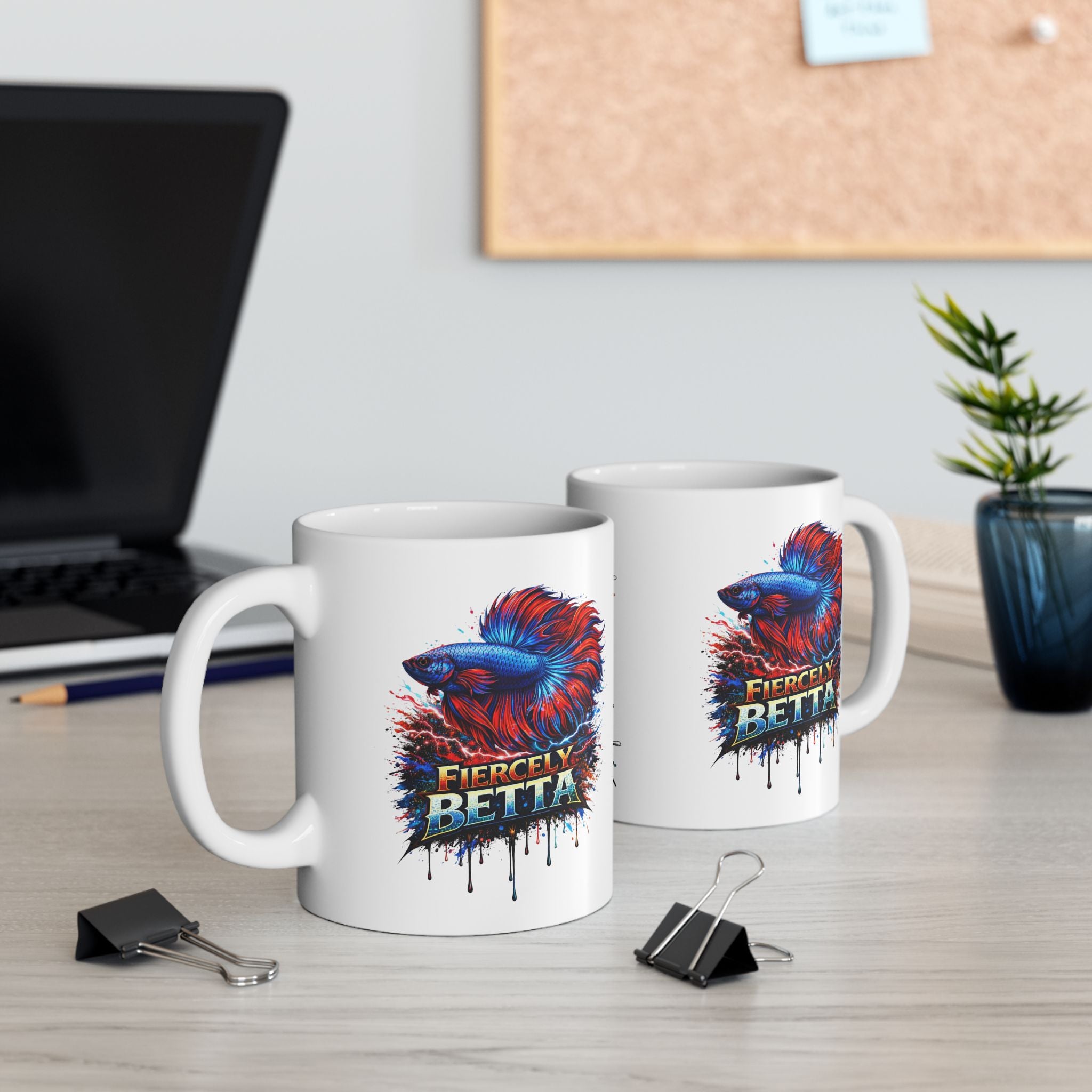 Fiercely Betta – Premium "Neon Flare" Ceramic Mug Art Coffee Cup (11oz/15oz)