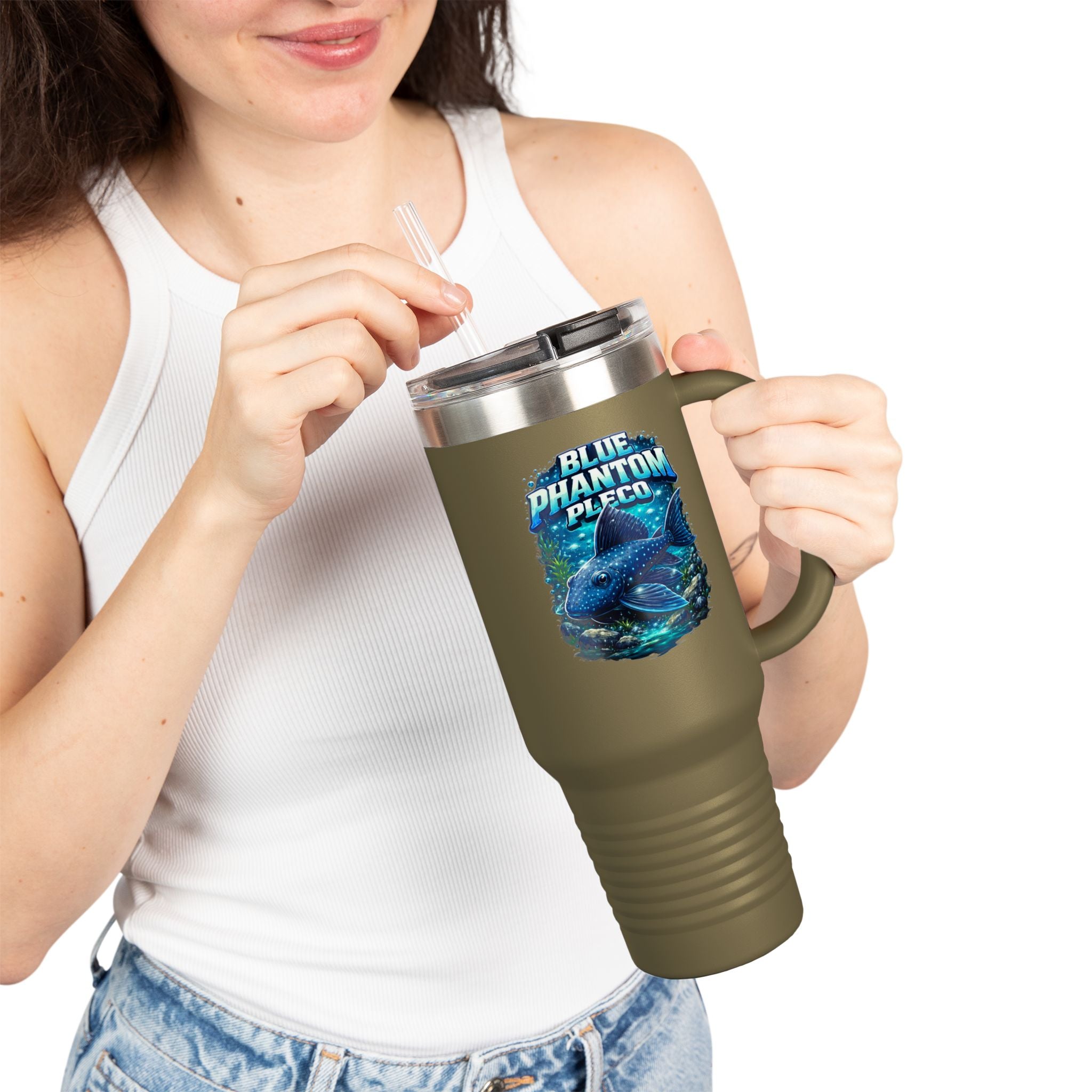 Blue Phantom Pleco L-128 – 40oz Premium Insulated Travel Mug, 40oz