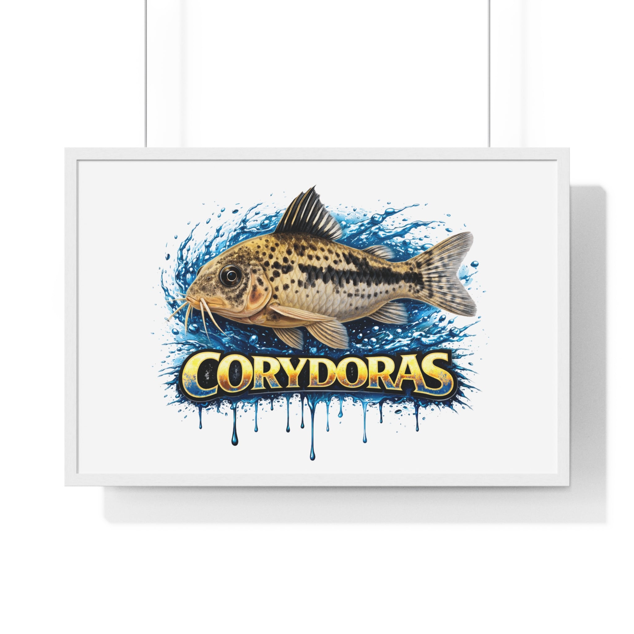 Peppered Corydoras Fish Framed Poster — Aquarium Wall Art